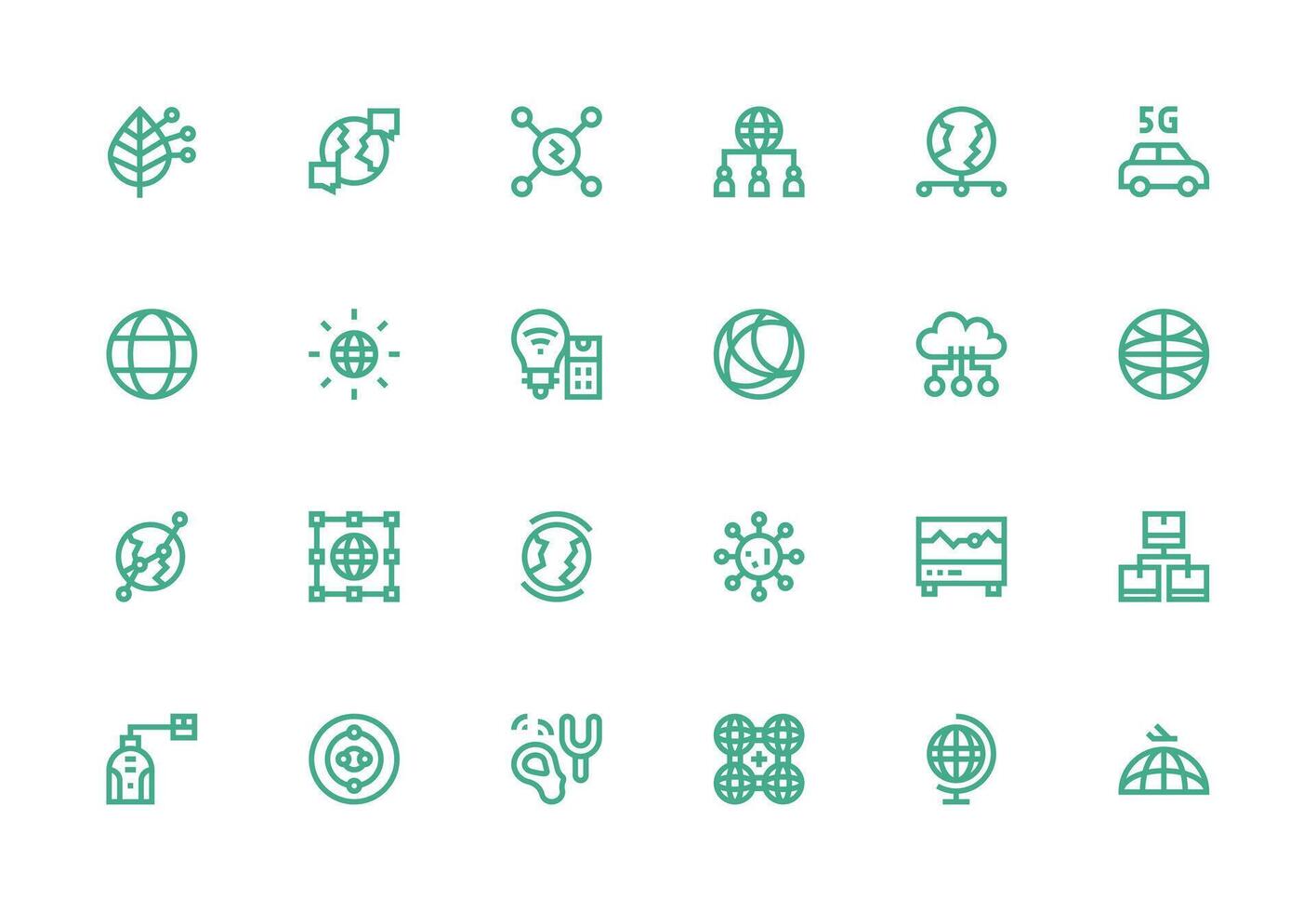 Connectivity Icon Set with 24 Thick Line Line Graphics Clean Icon Collection for Web Use vector