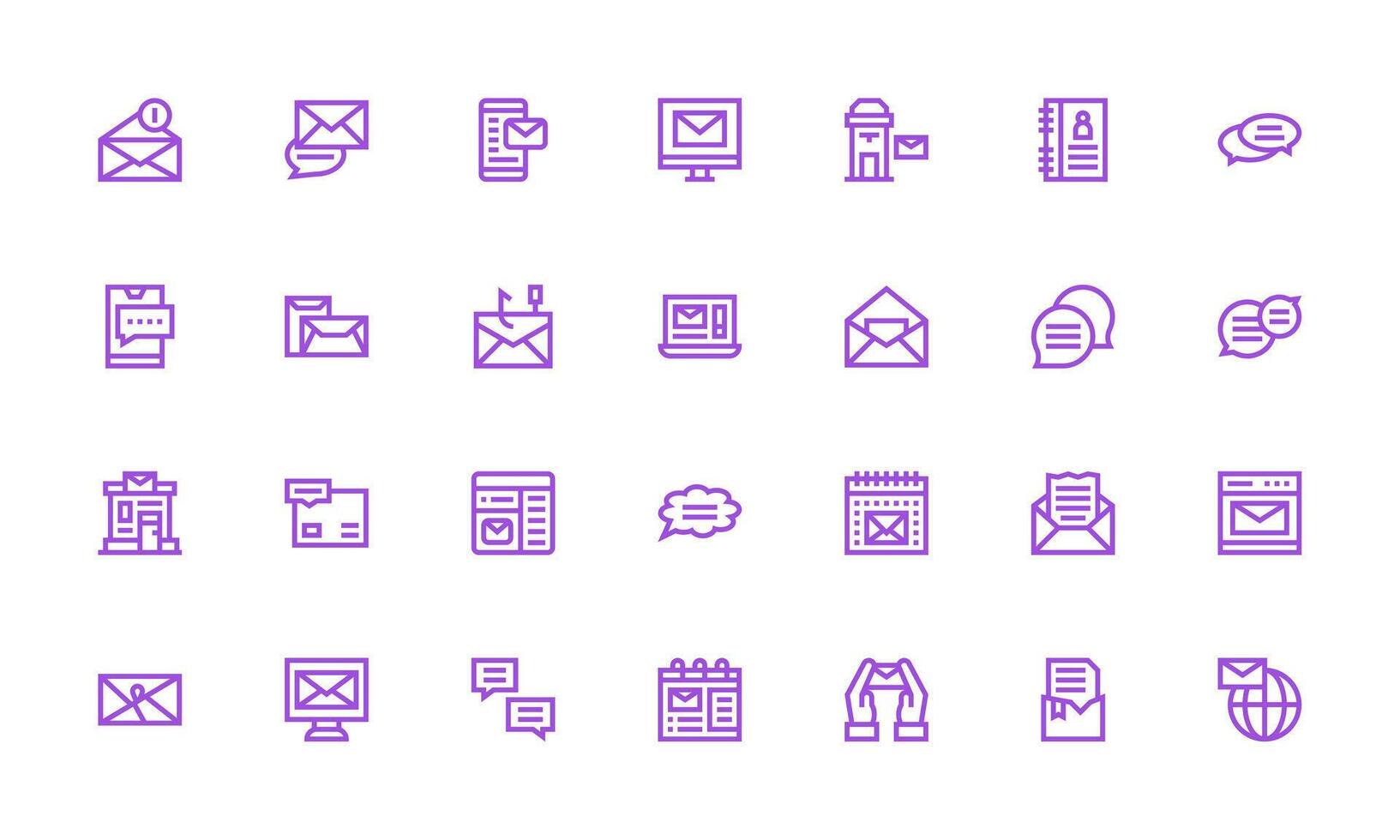 28 Bold Line Style Icons from Correspondence Collection Complete Icon Bundle for Web Design vector