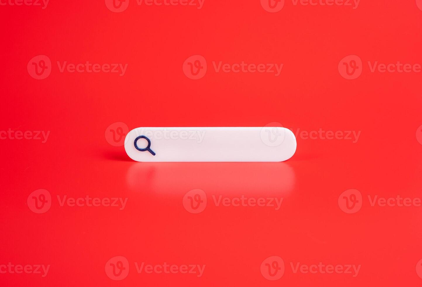 Search bar on red background. Internet navigation, and fast information. Technology, AI. Research concepts. photo