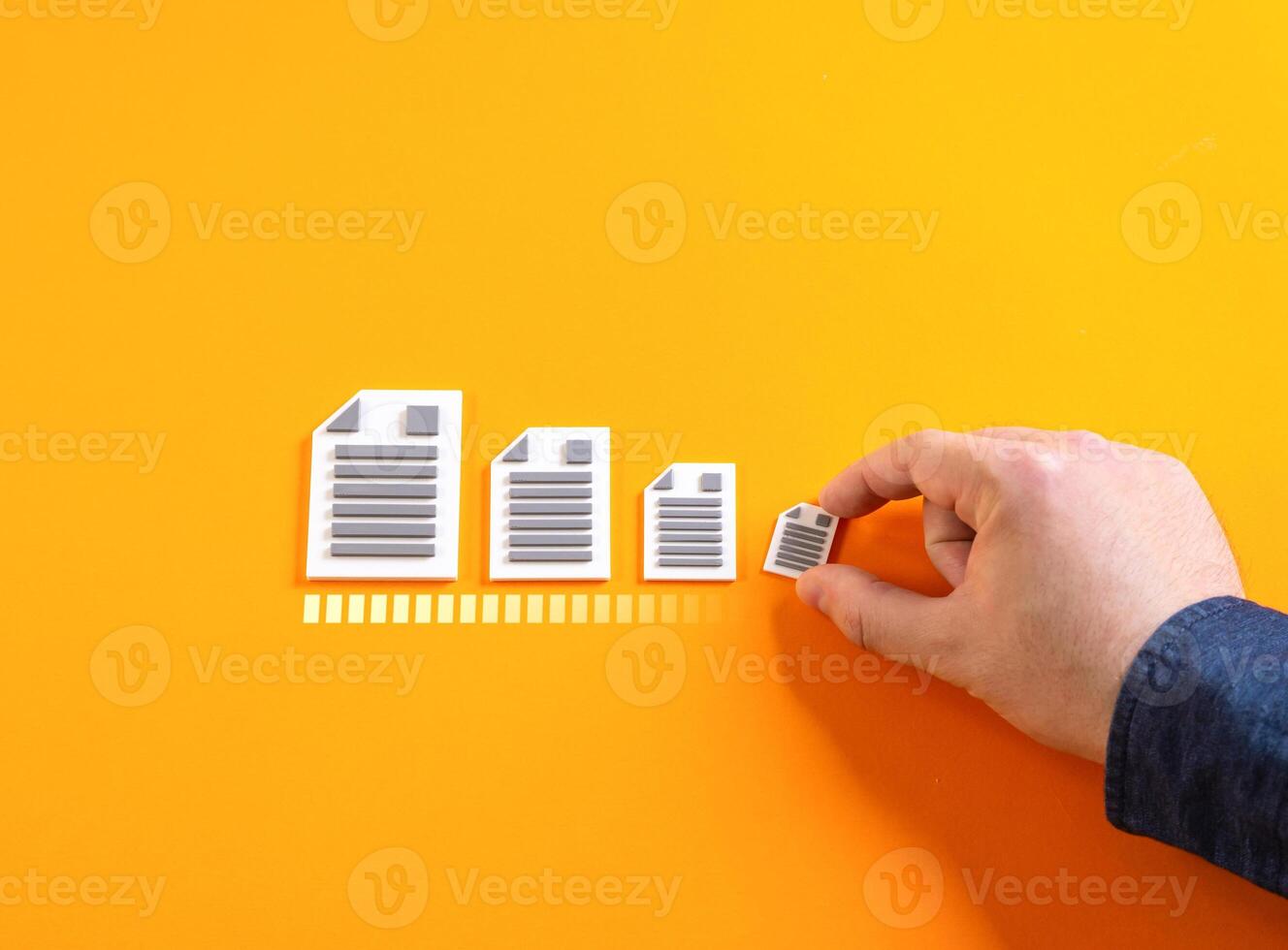 Reducing paper documents in favor of digitalization. Relaxing regulatory rules, reducing bureaucracy, digital economy, e-government, workflow efficiency, innovation in business processes. photo