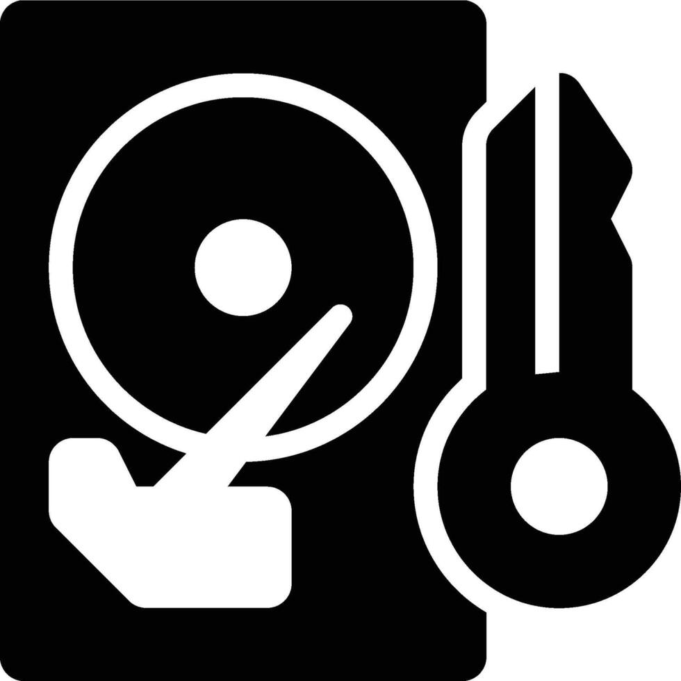 FDE, Disk Encryption, Encryption Glyph Solid Icon vector