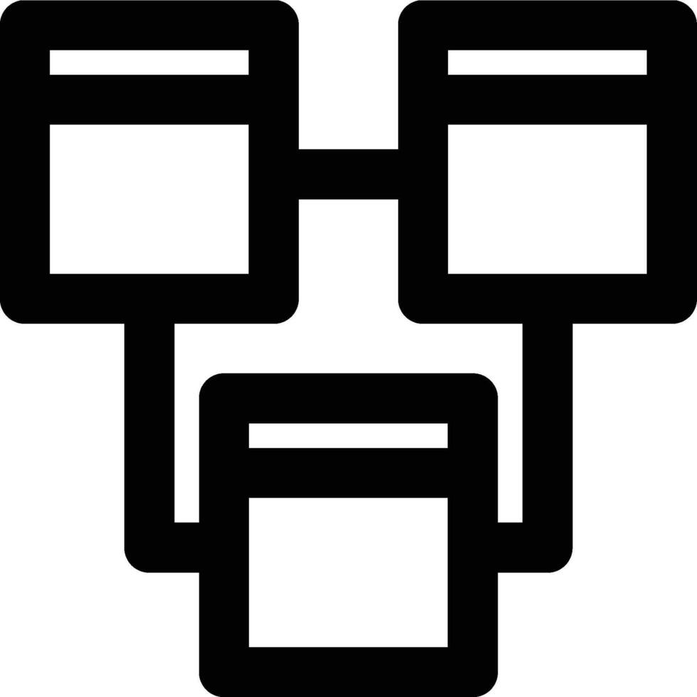 Relational Database, Database, Database Model Outline Icon vector