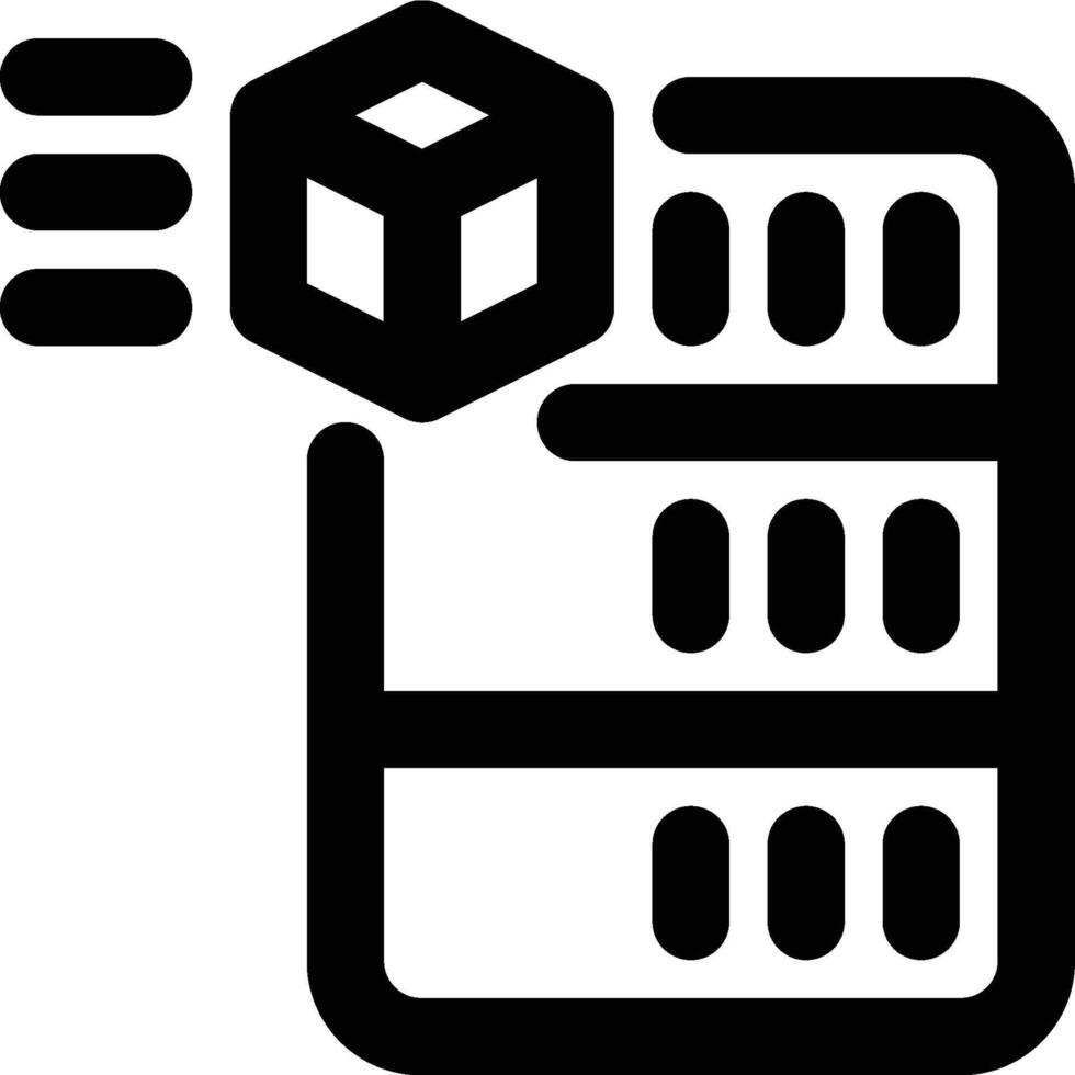 Cache, Data, Database Outline Icon vector