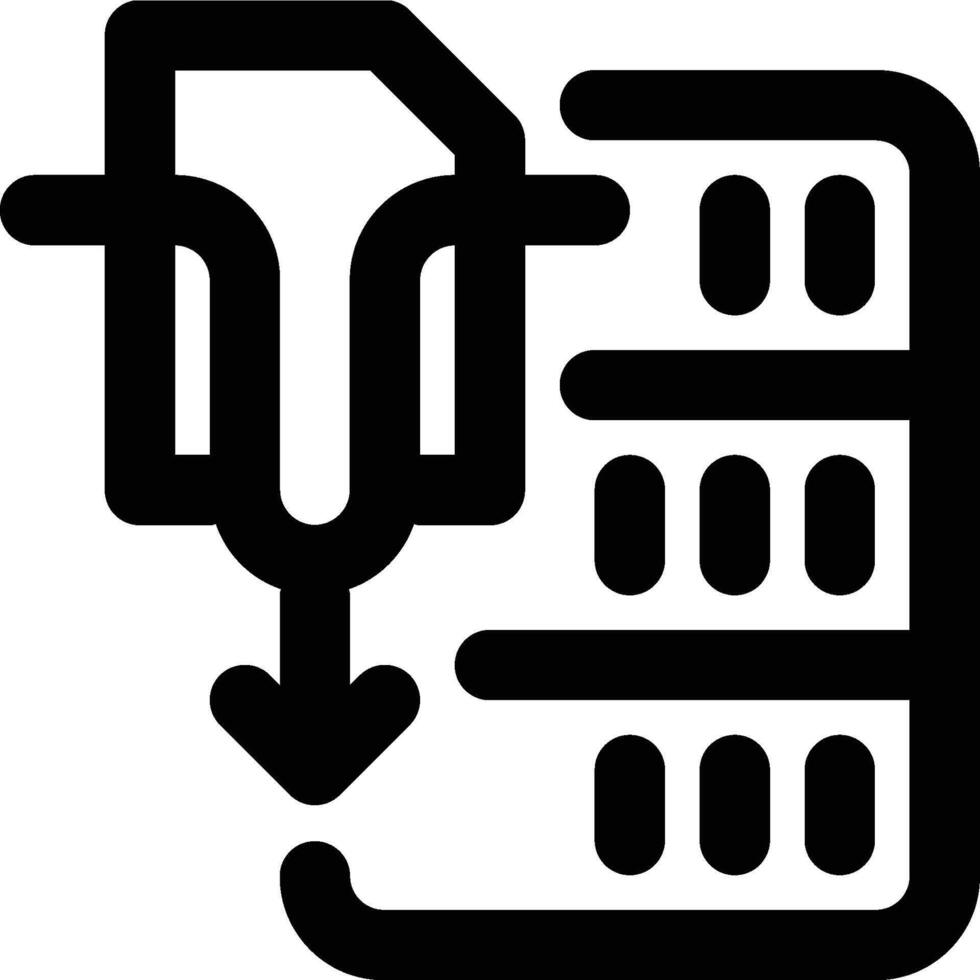 File Sort, Data Merging, Data Sorting Outline Icon vector