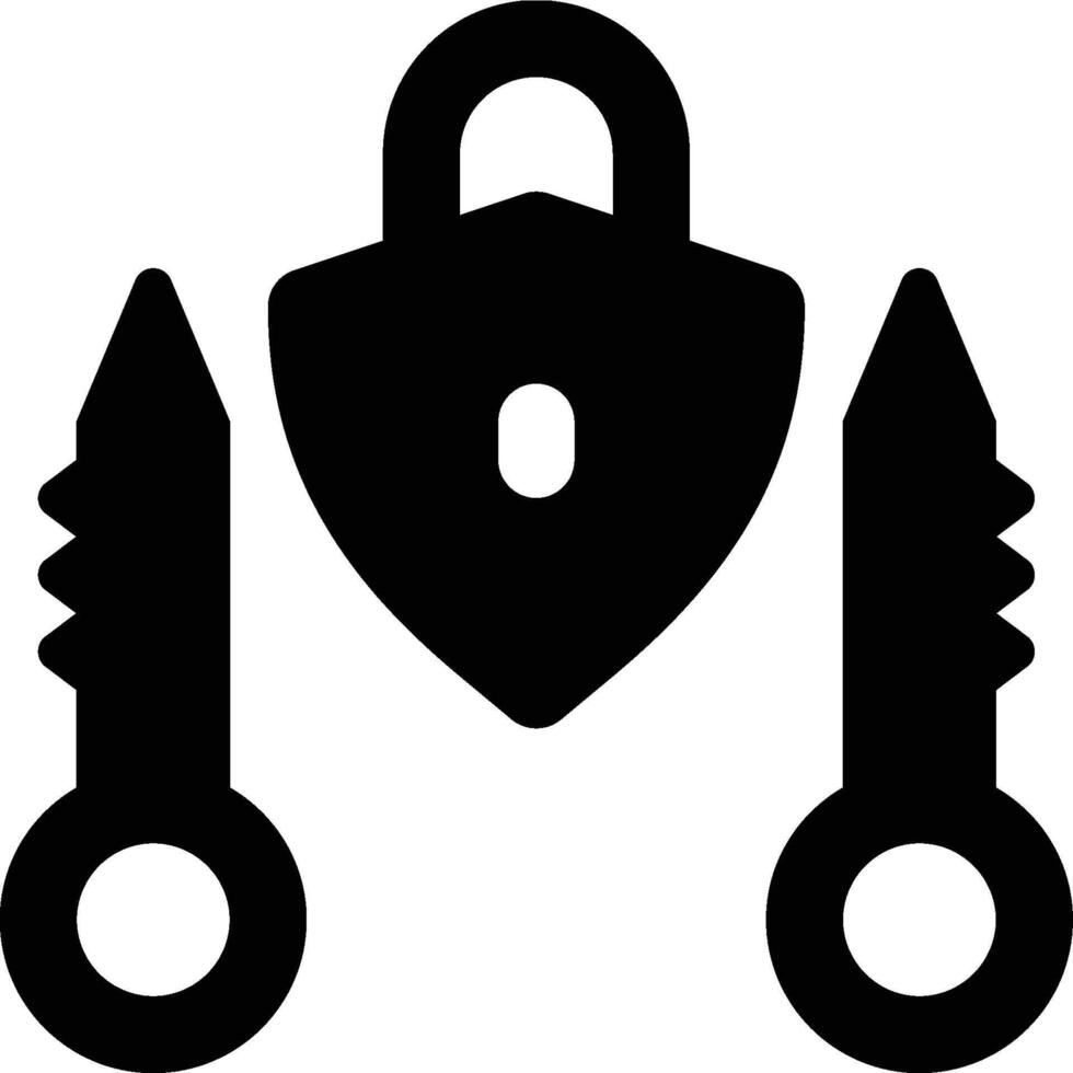 Asymmetric Key, Public Key, Encryption Glyph Solid Icon vector