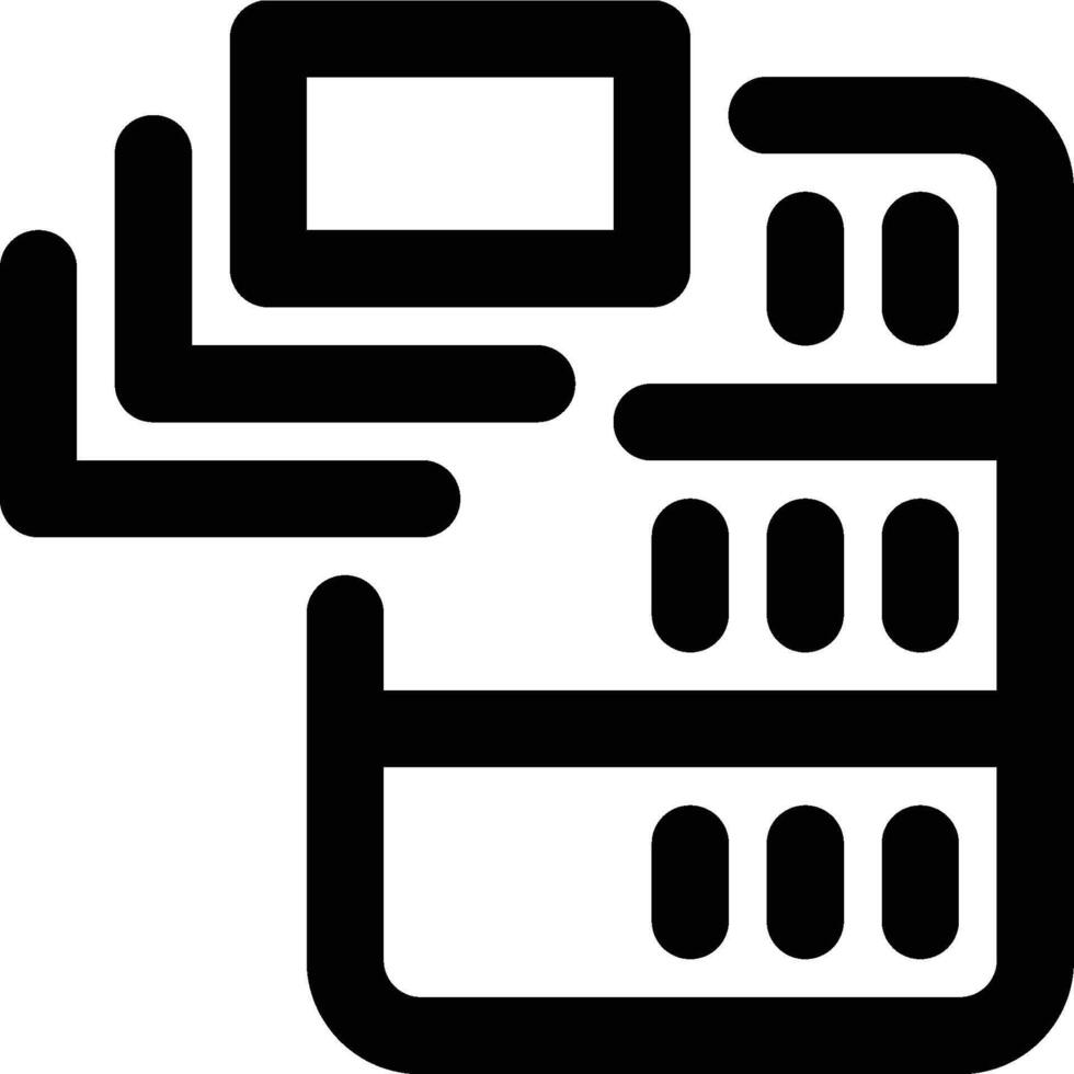 Cascade, Database, Option Outline Icon vector