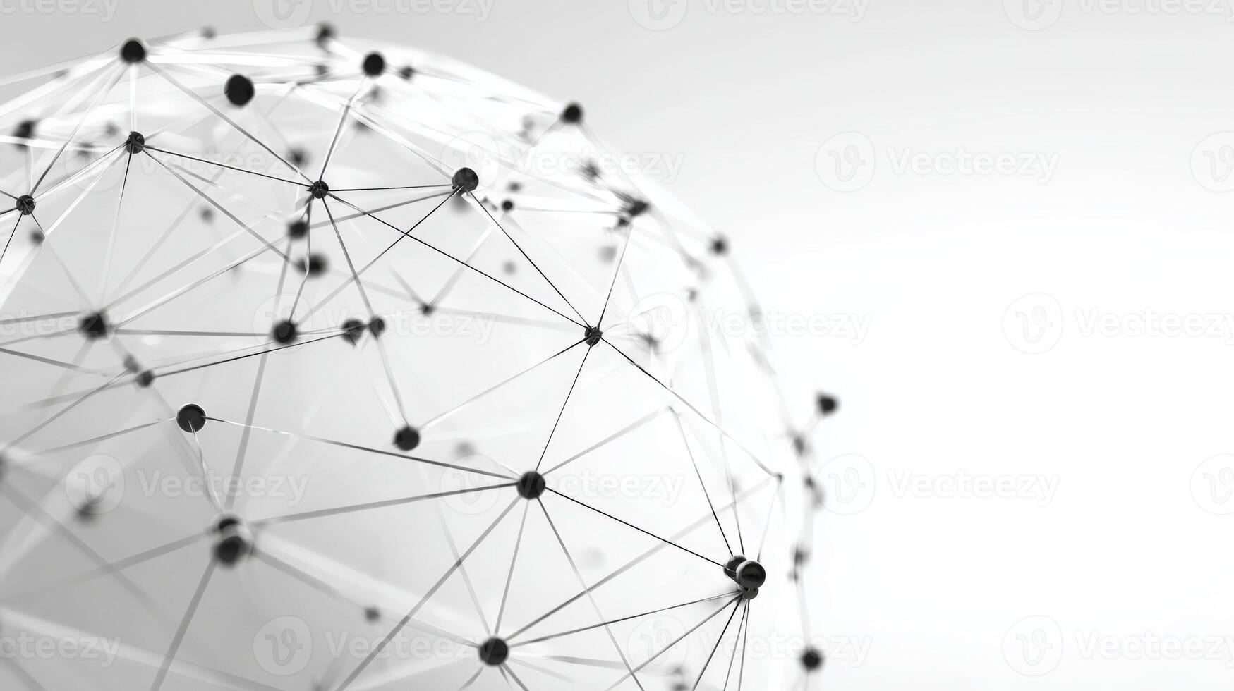 Abstract Network Sphere Global Connection, Data Visualization, and Modern Technology Background with Clean Aesthetic photo