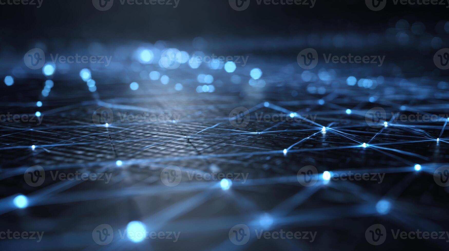 Abstract Network Connection with Glowing Nodes and Lines, Representing Connectivity, Technology and Modern Data Transmission photo