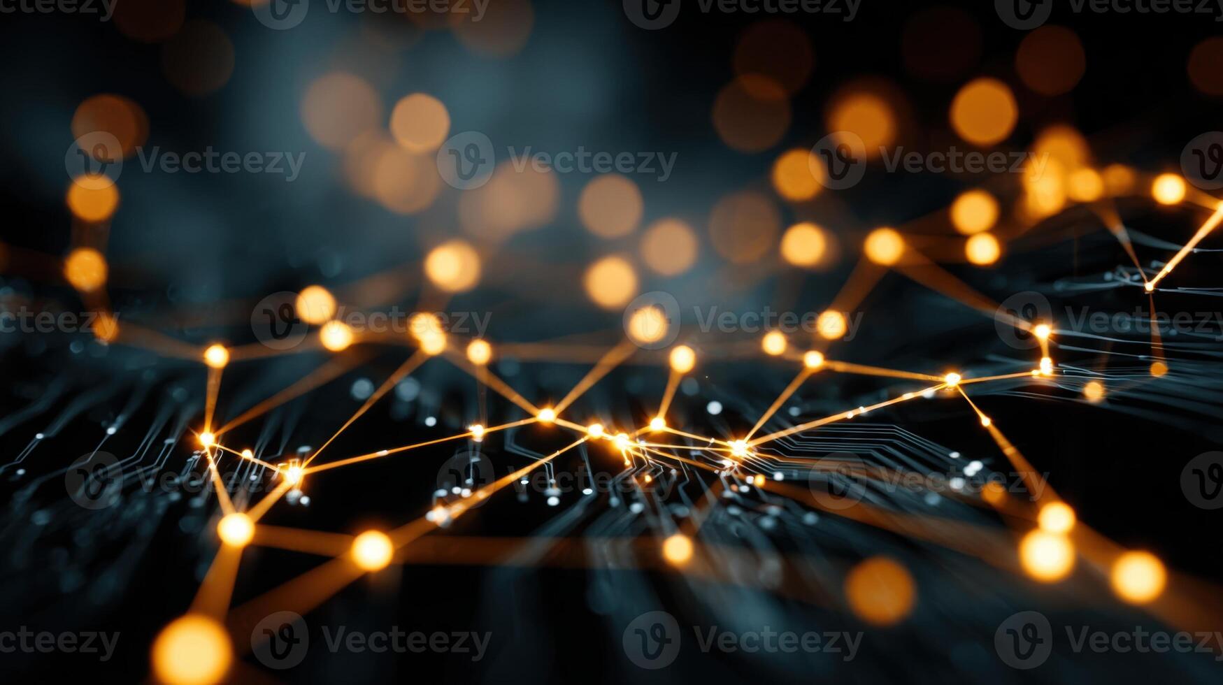 Abstract Network Connection Background with Glowing Nodes, Representing Data Transmission, Artificial Intelligence and Connectivity photo