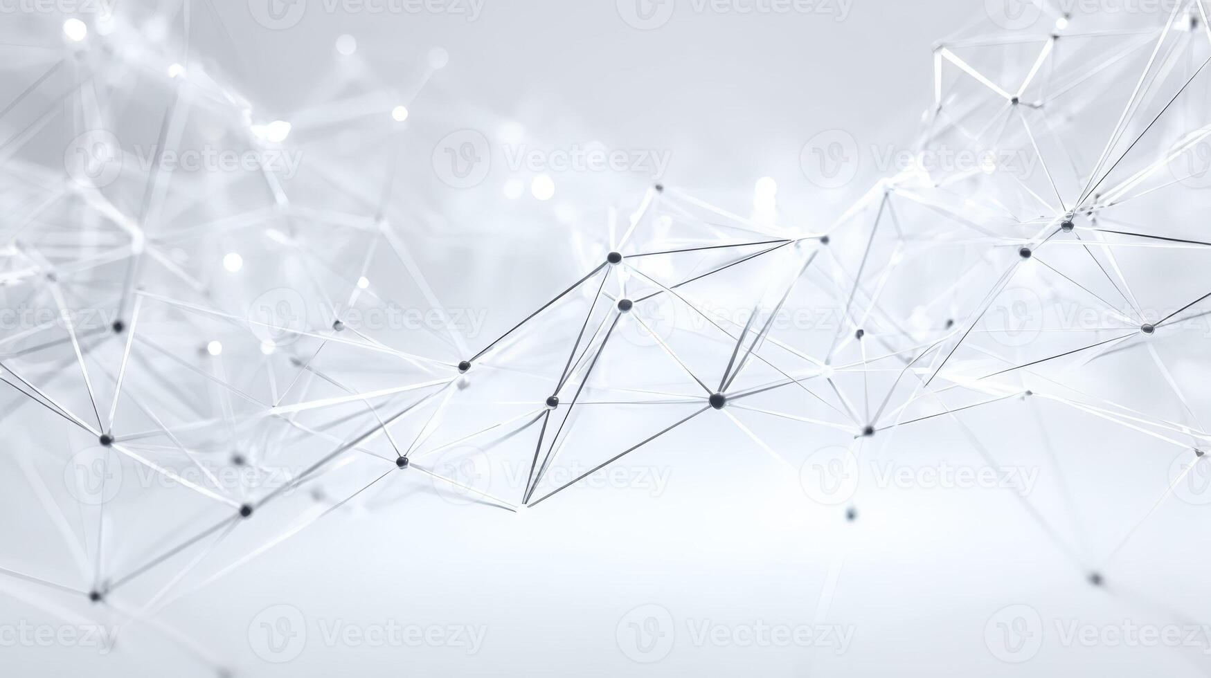 Modern Abstract Network Mesh with Connected Dots and Lines on a Clean White Background photo