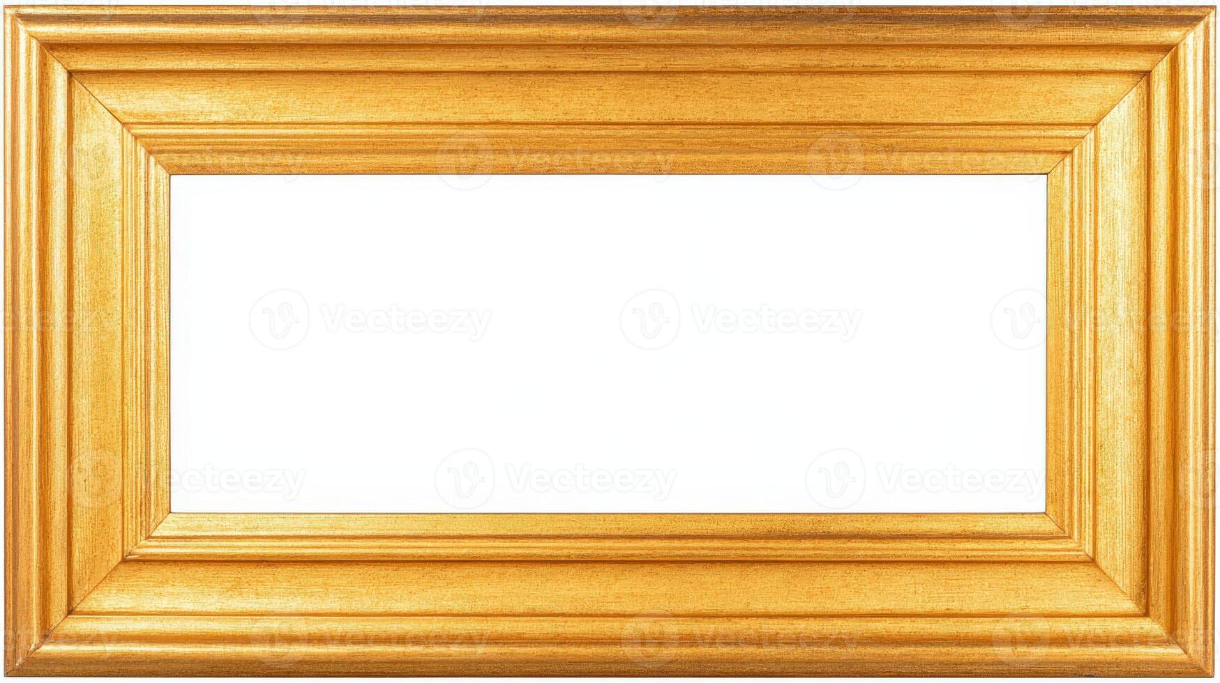 Elegant Gold Picture Frame with Rectangular Opening Ideal for Art, Photos, and Design Mockups photo