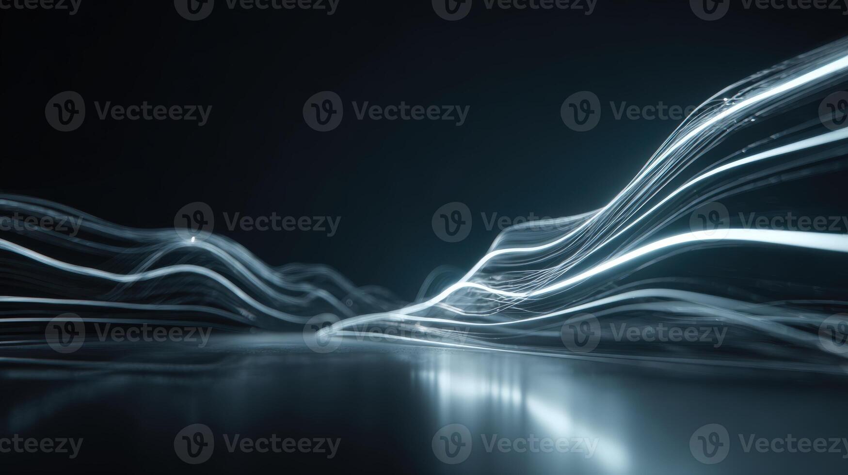 Abstract Glowing Lines Background Modern Futuristic Design with Smooth Curves and Reflections for Creative Projects photo