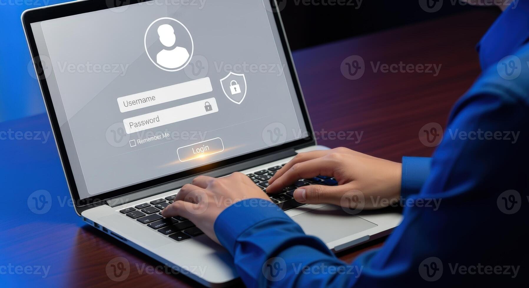 Login Screen on Laptop Cybersecurity Protection and Authentication Process for Secure Access photo