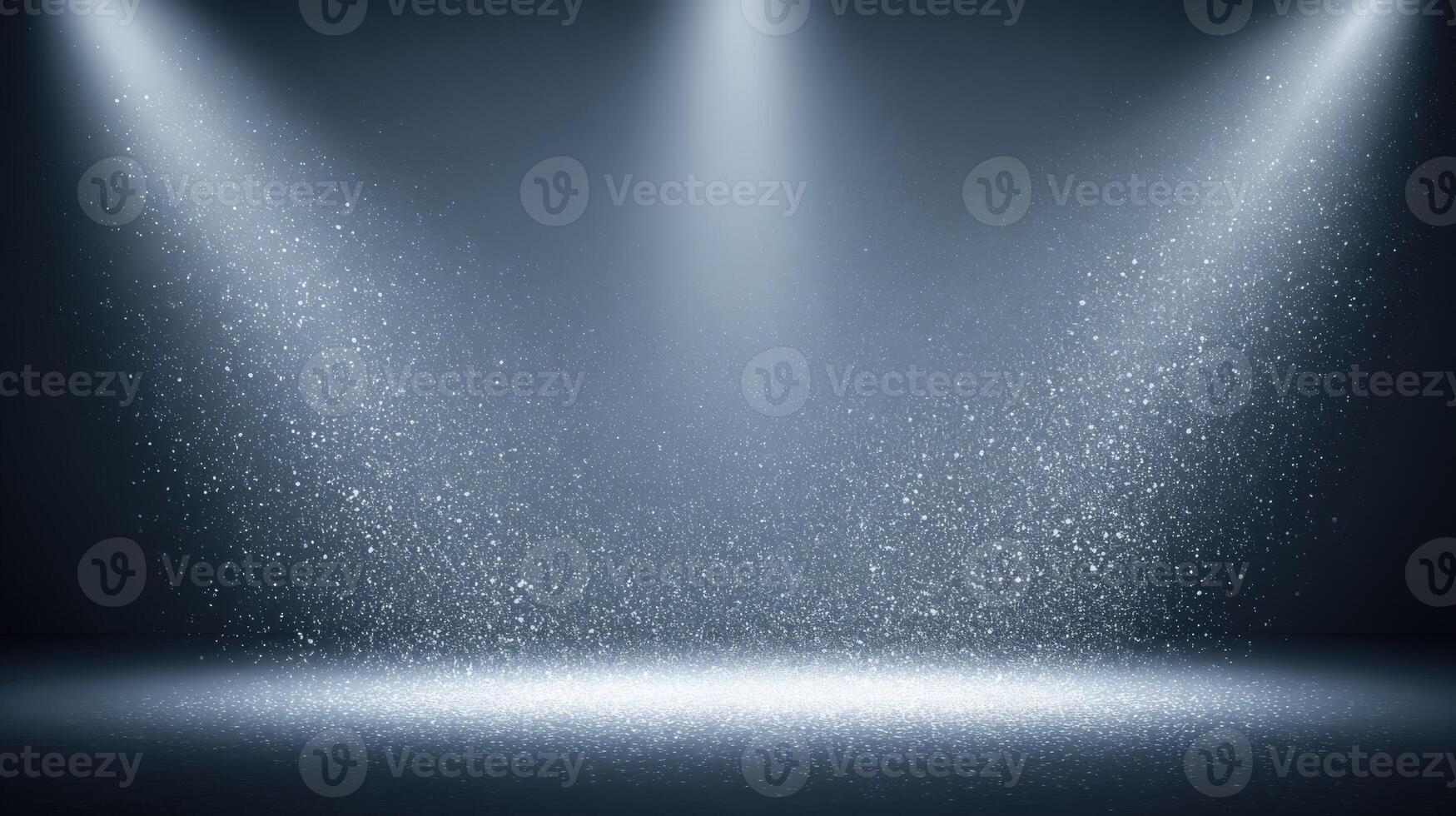 Stage Illumination with Spotlights and Glittering Dust Particles, Creating a Dramatic and Captivating Background for Events photo