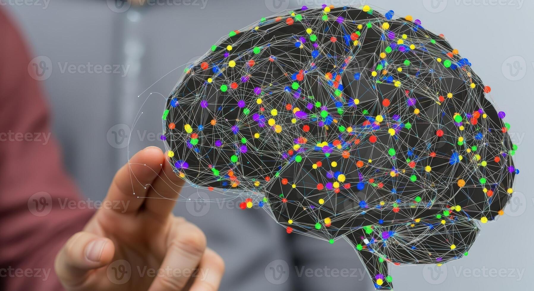 Brain Connectivity and Neural Network Concept A Visual Representation of Artificial Intelligence and Human Cognition photo