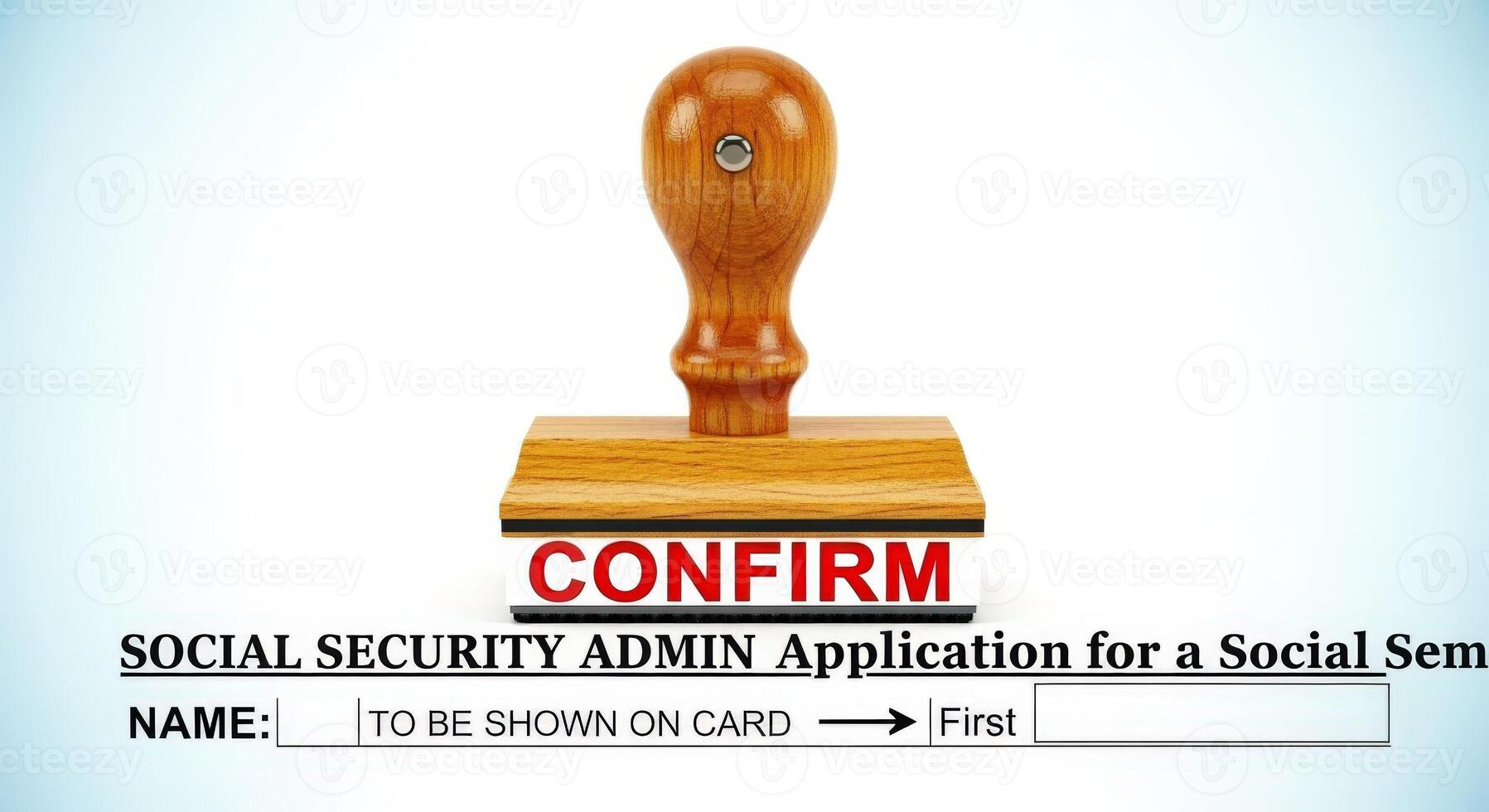 Social Security Application Form Stamped with Confirmation, Illustrating Approval and Validation Processes for Government Benefits photo