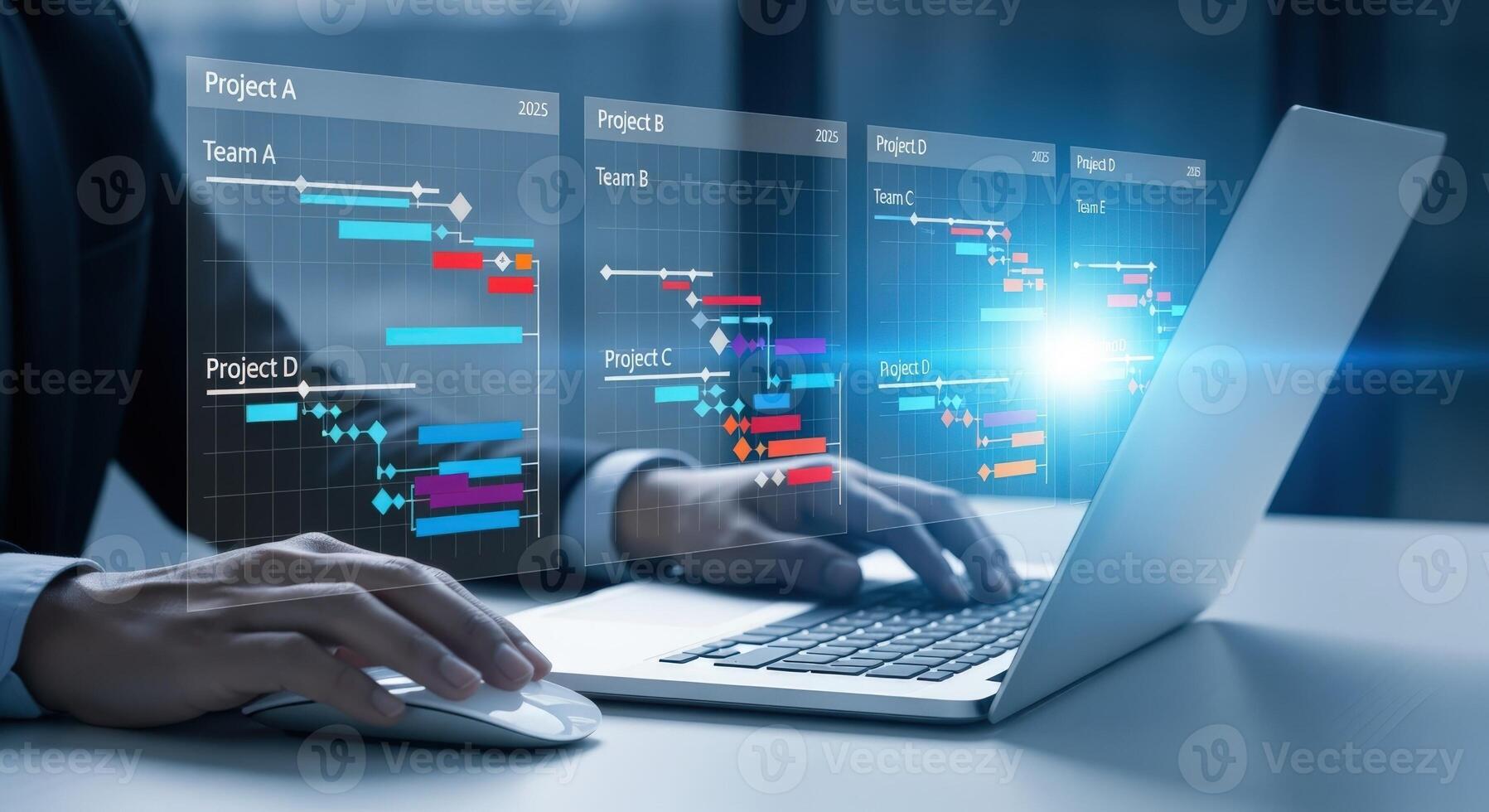 Project Management Software Gantt Chart Visualizations for Efficient Task Scheduling and Business Productivity photo