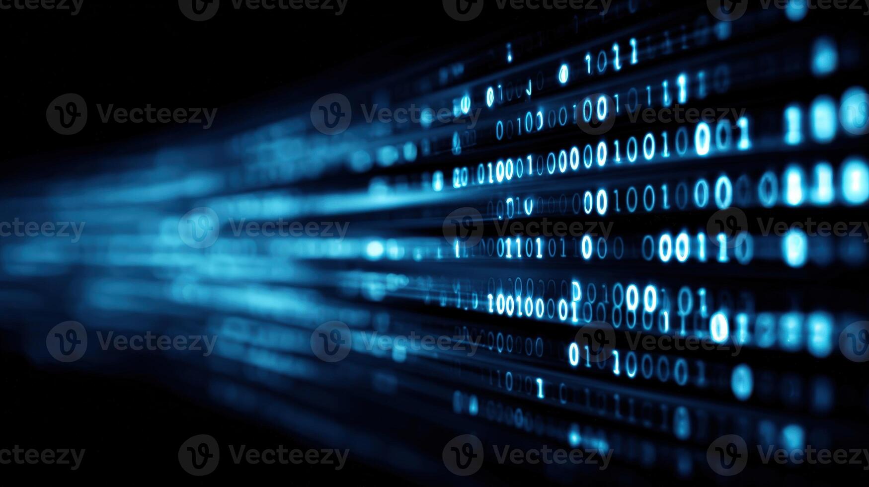 Digital Binary Code Stream Abstract Futuristic Illustration of Data Transmission and Cyber Technology, Perfect for Technology Backgrounds photo