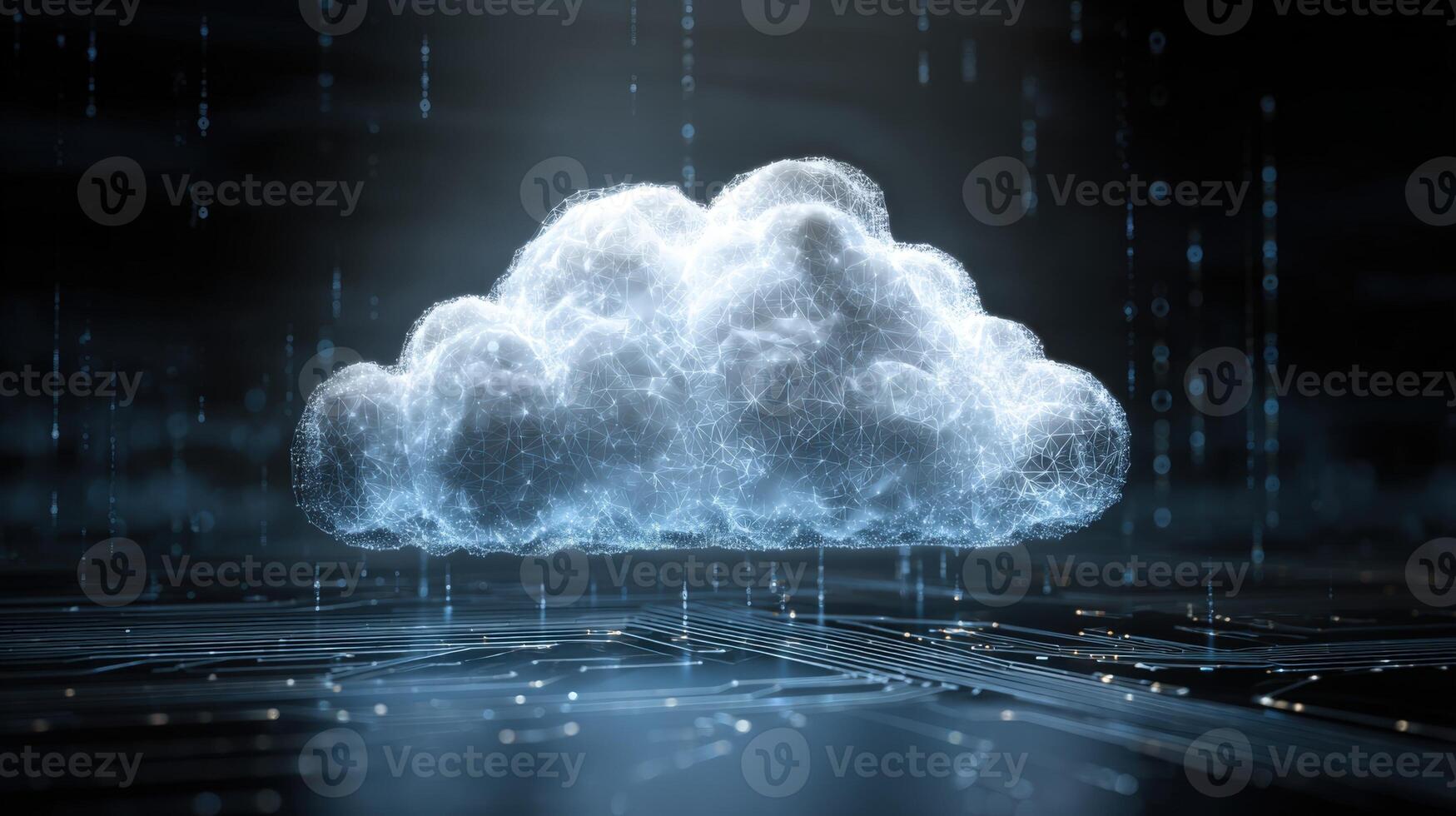Cloud Computing Concept Digital Cloud Visualization for Data Storage, Processing, and Network Infrastructure photo