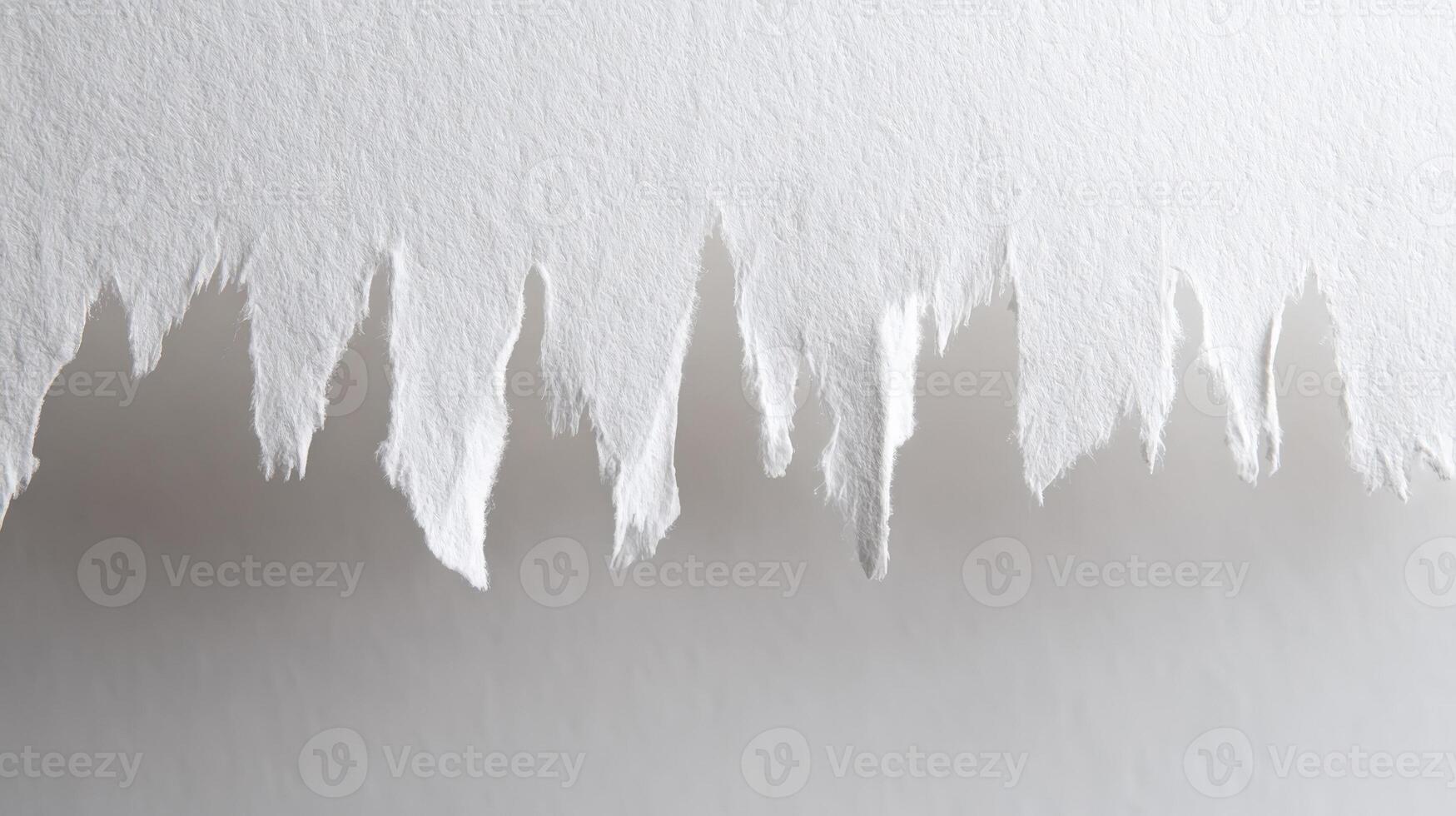 Torn White Paper Edge with Rough Texture, Suitable for Creative Design and Abstract Backgrounds photo