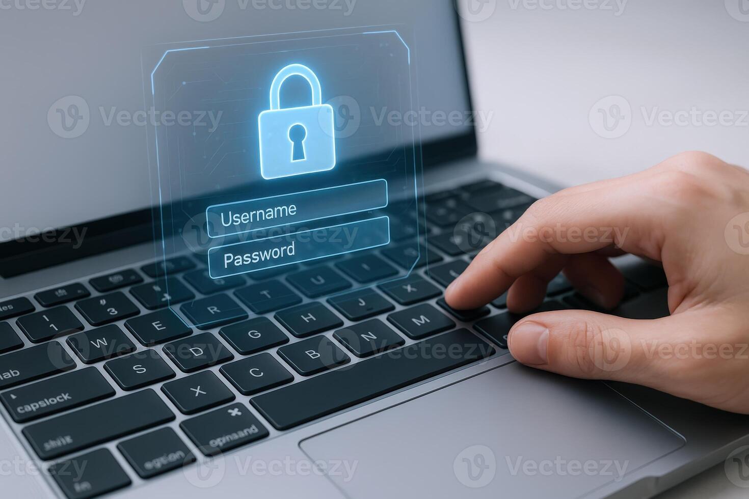 Secure Login on Laptop Data Protection, Cyber Security, and Privacy Concepts for Business and Personal Use photo