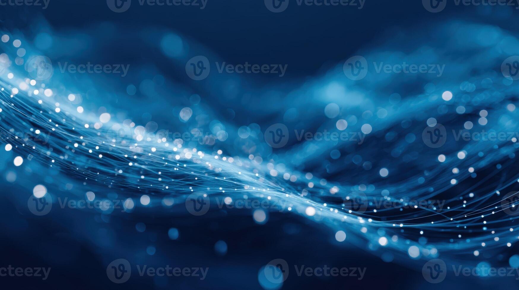 Abstract Blue Network Connecting Data Points with Flowing Lines, Perfect for Technology and Scientific Visualizations photo