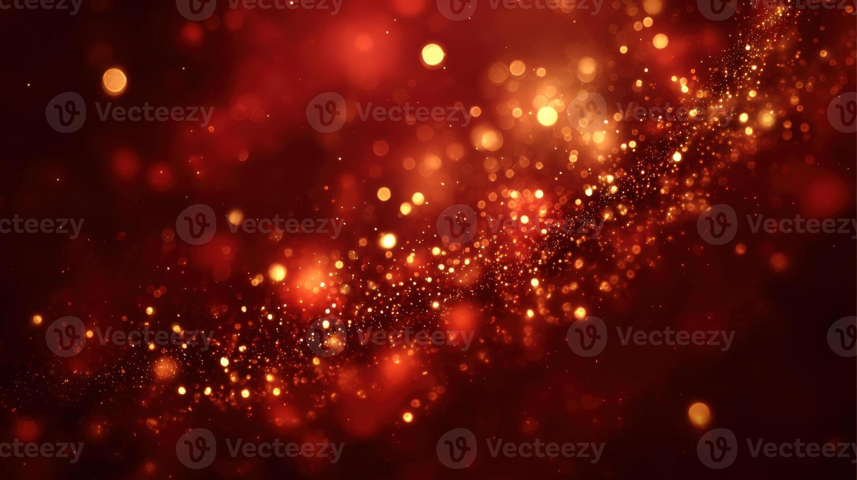 elegante rojo y oro bokeh antecedentes con espumoso partículas para festivo celebraciones y diseño foto