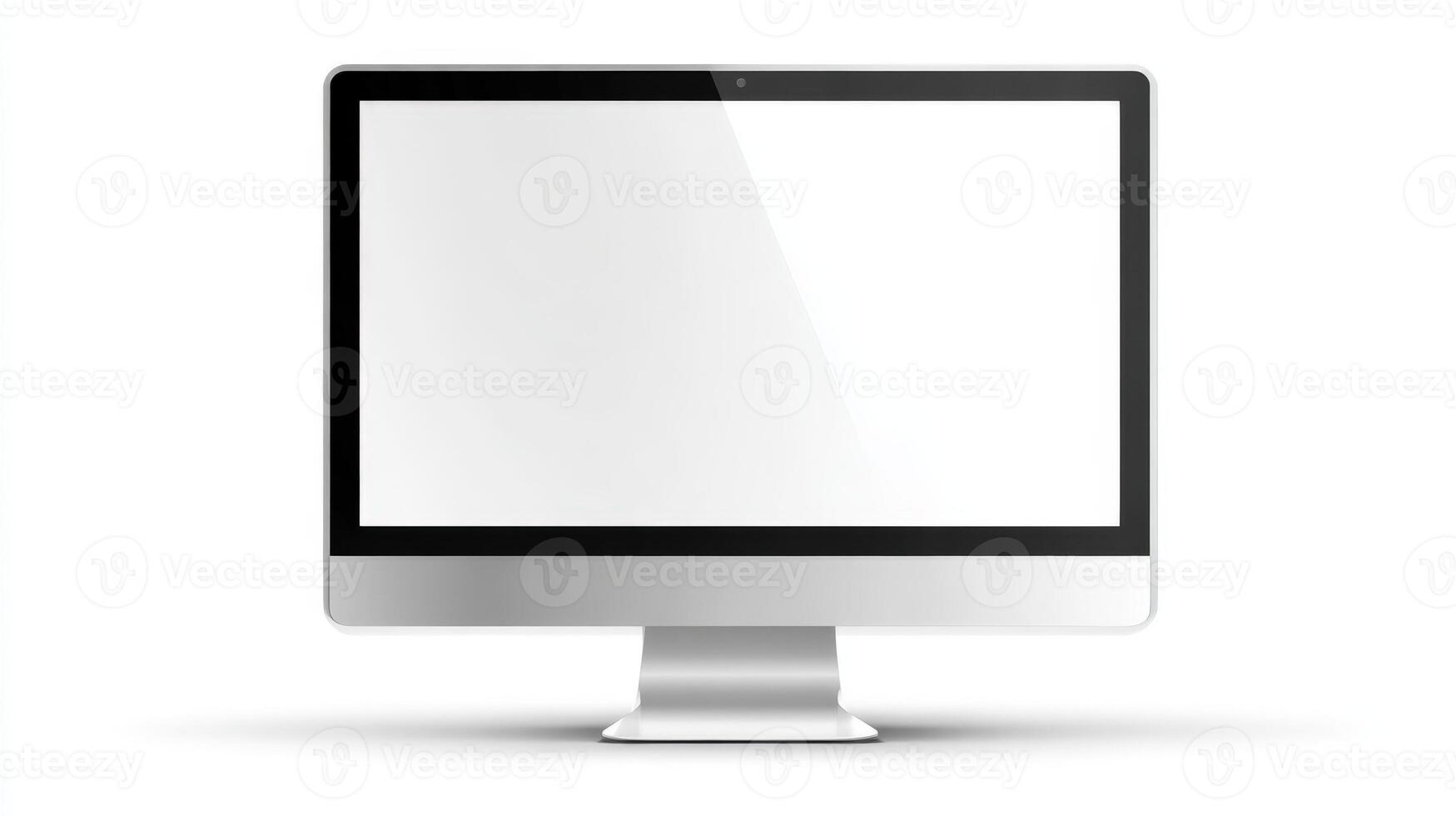 Sleek Modern Computer Display on White Background Mockup for Presentation and Digital Design photo