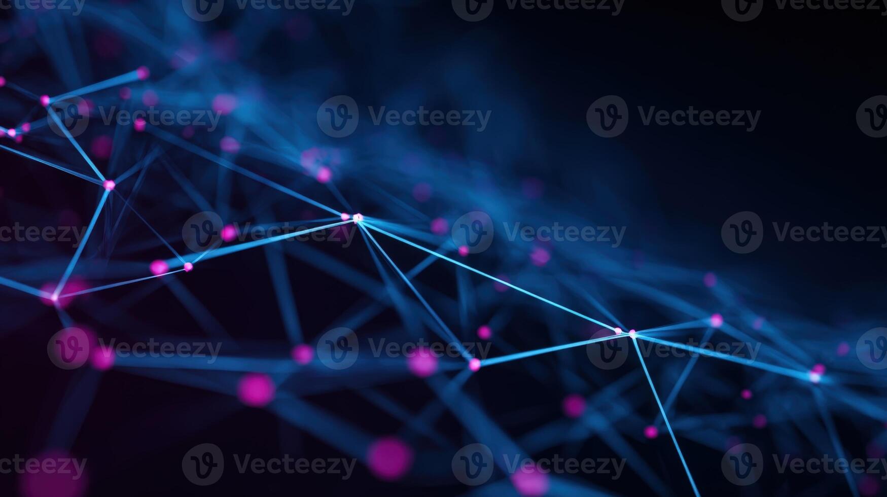 Abstract Network Connection Structure with Blue Lines and Pink Nodes for Modern Technology Concepts photo