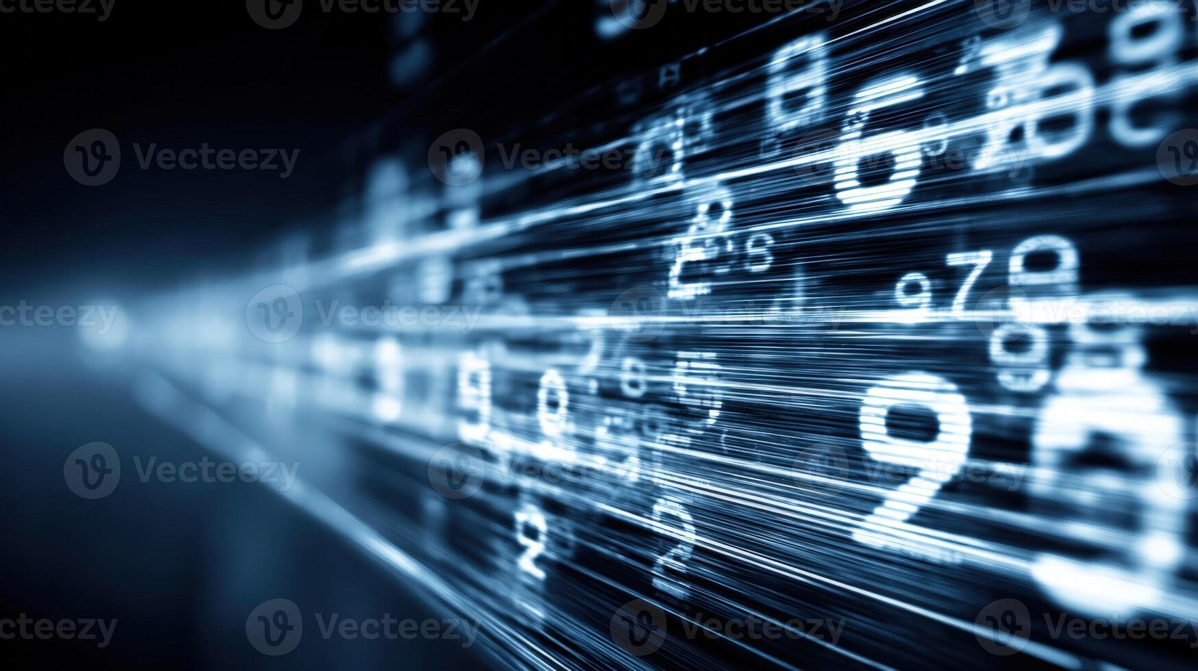Dynamic Data Stream Visualization Abstract Numerical Code Flowing with Digital Information and Technological Advancement photo