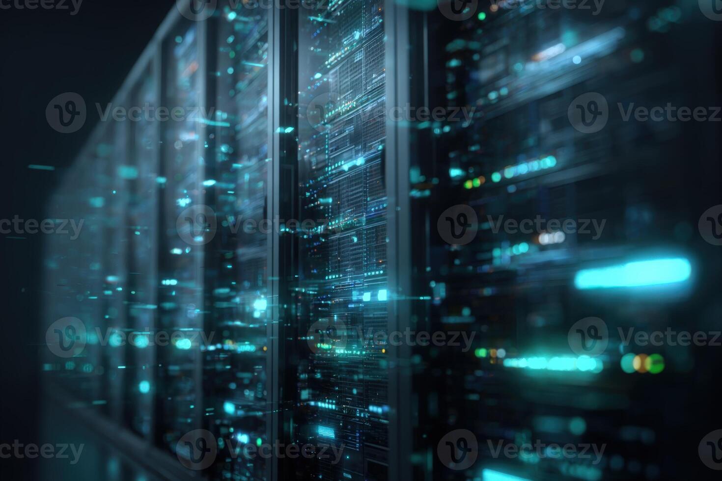 Data Center Servers Digital Information Processing with Network Infrastructure and Futuristic Technology for Cloud Computing photo