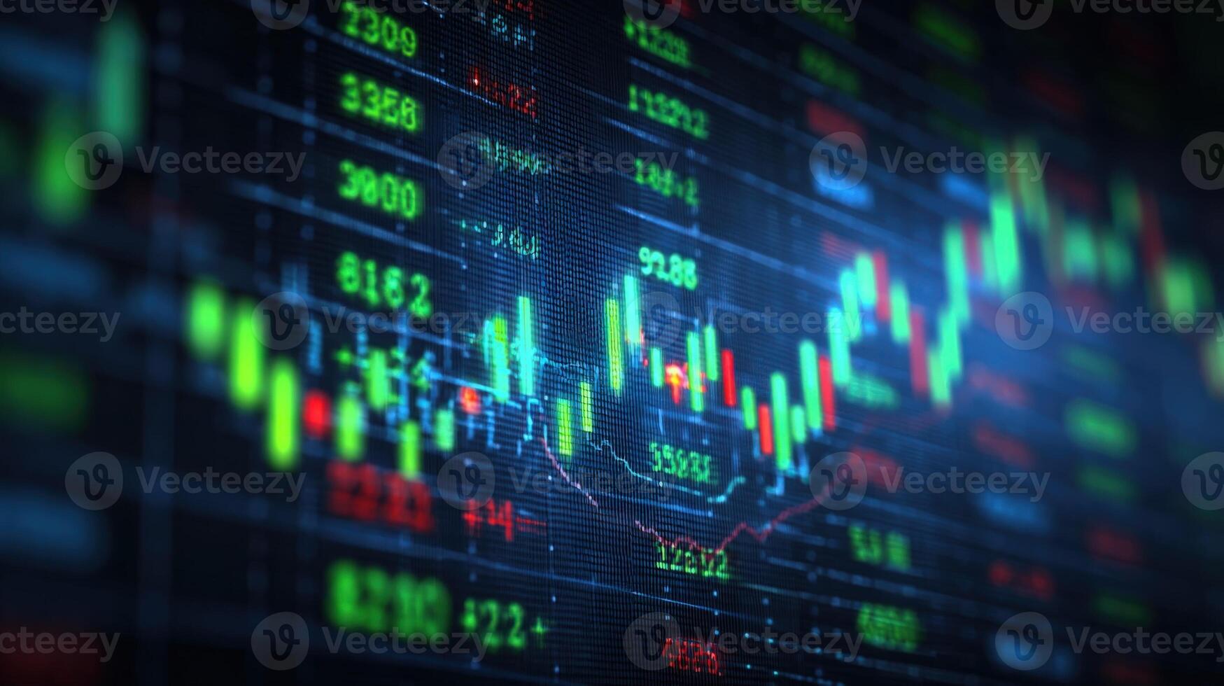 Abstract Financial Data Visualization Stock Market Chart Analysis on a Screen Display for Investment Decisions photo