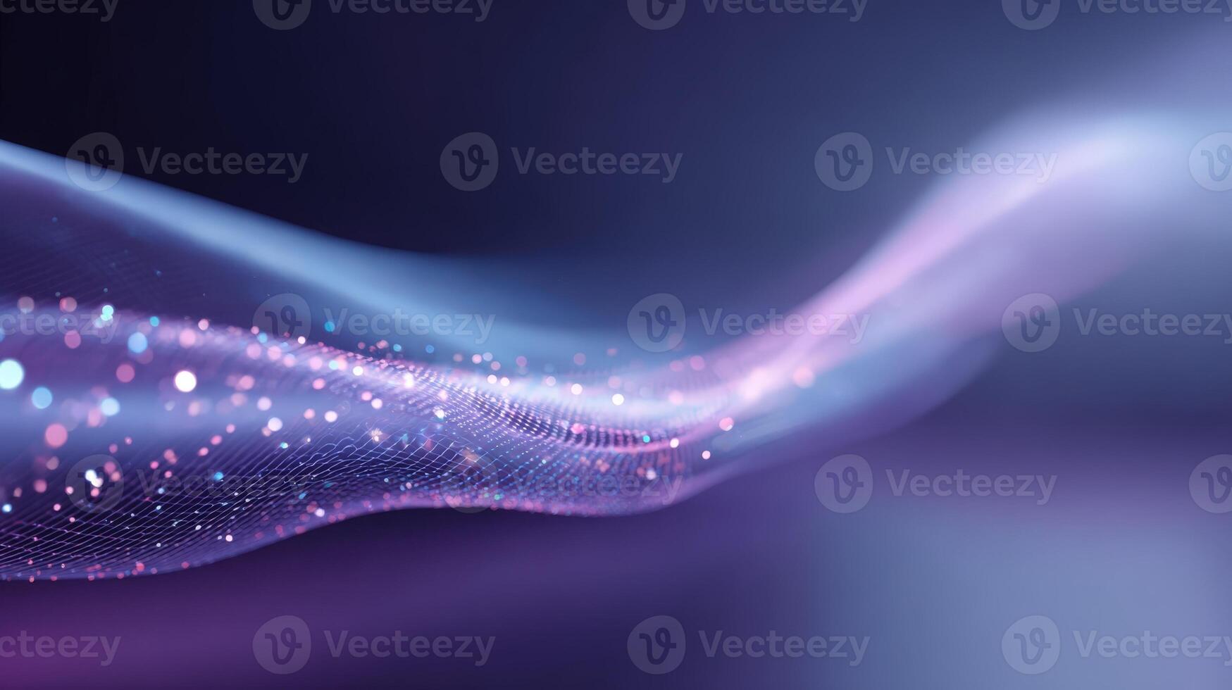Abstract Digital Waveform Background with Bokeh Lights, Flowing Particle Stream, Technology, and Data Visualization photo
