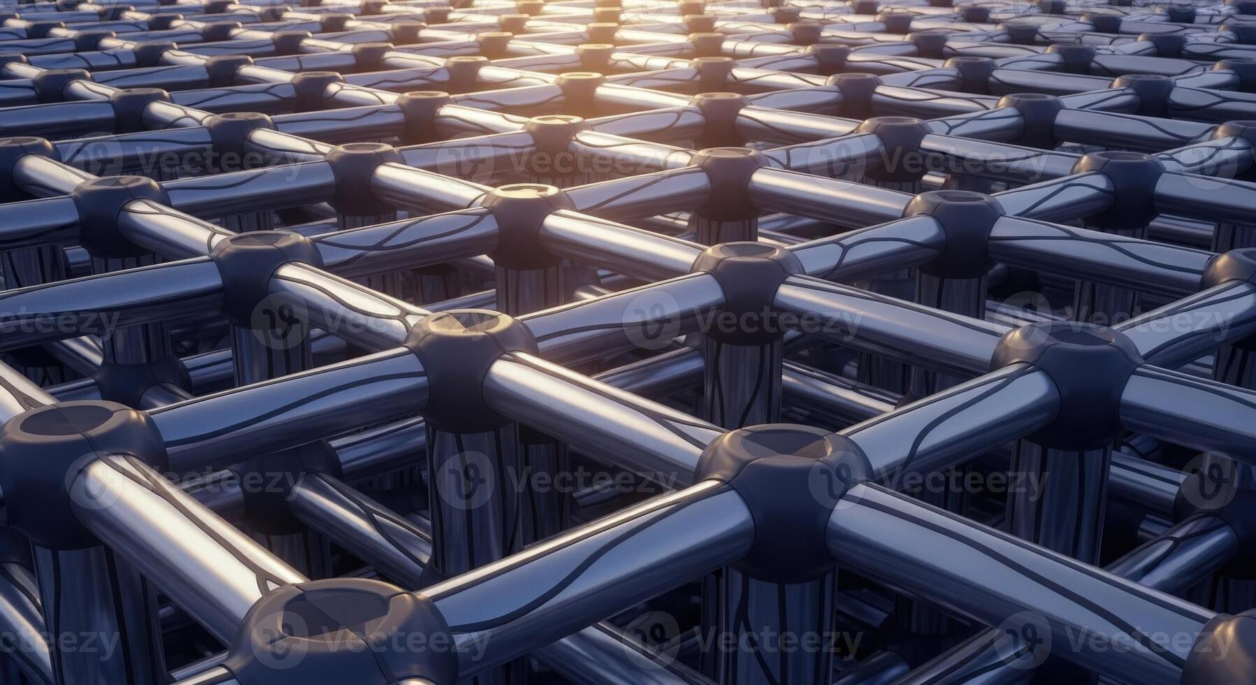 Abstract Interconnected Metallic Structure - Modern Grid Design with Technological Implications and Future Innovation photo