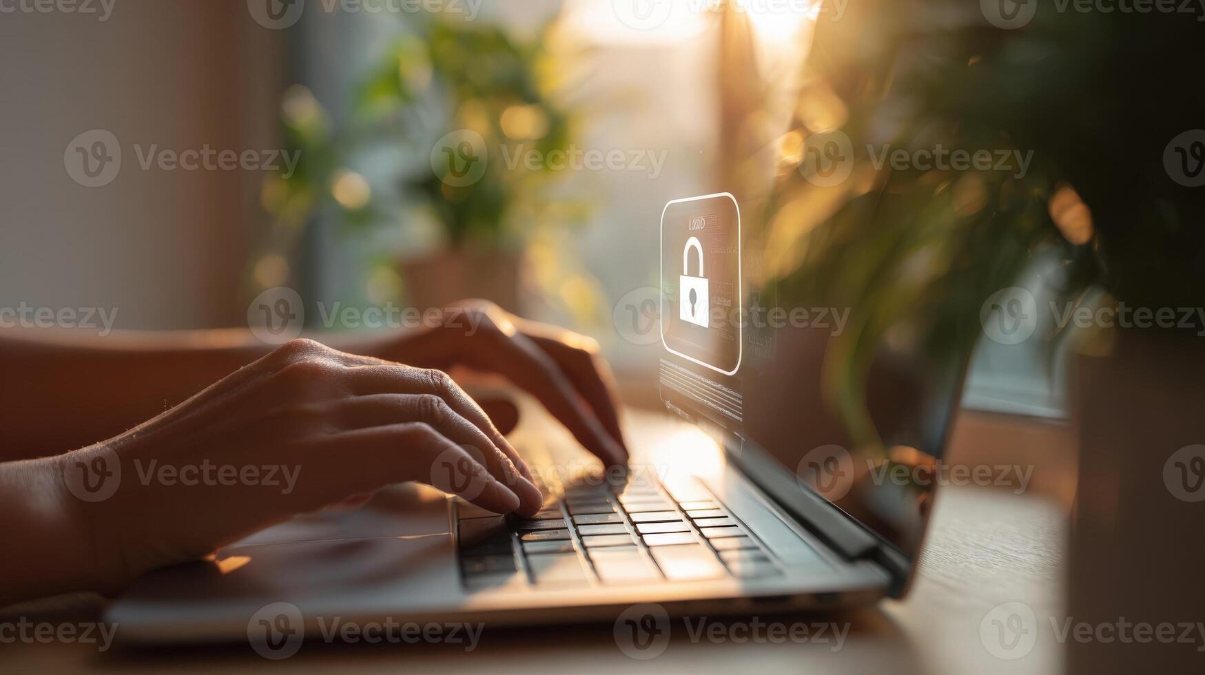 Data Protection on Laptop Secure Online Access with Encryption and Cybersecurity Measures Against Cybercrime photo