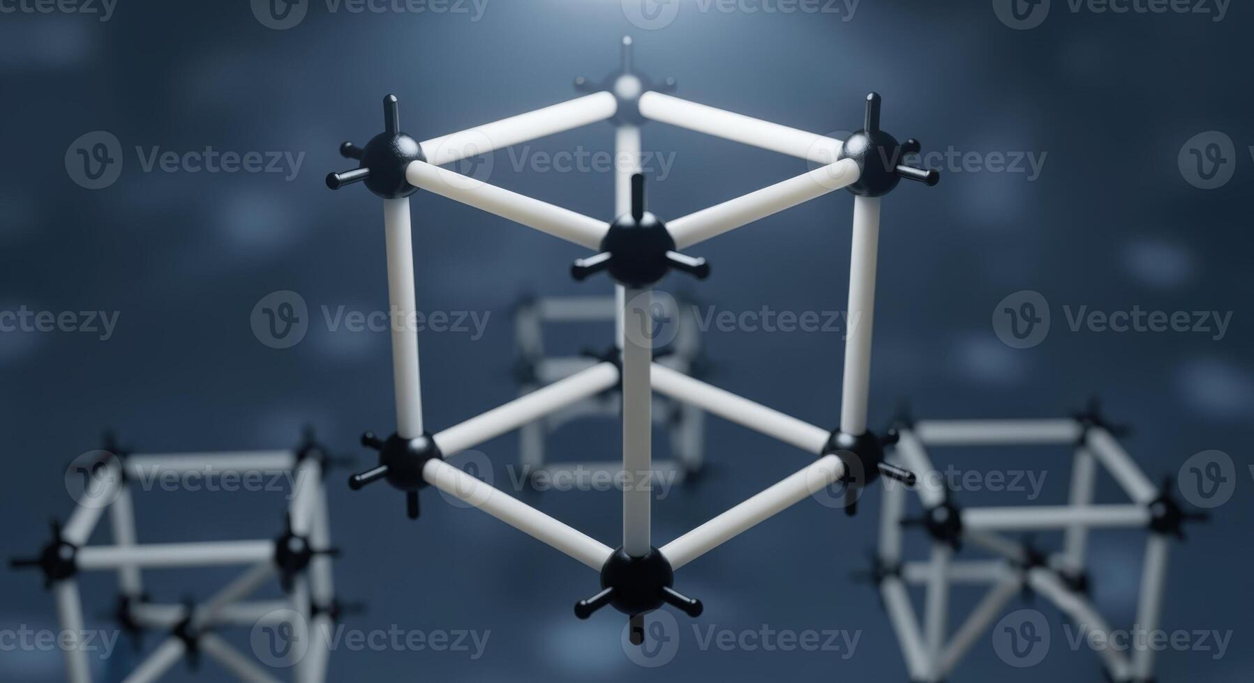 Abstract Molecular Structure Visualization Conceptual Design for Science, Technology, and Innovation in a Modern Style photo