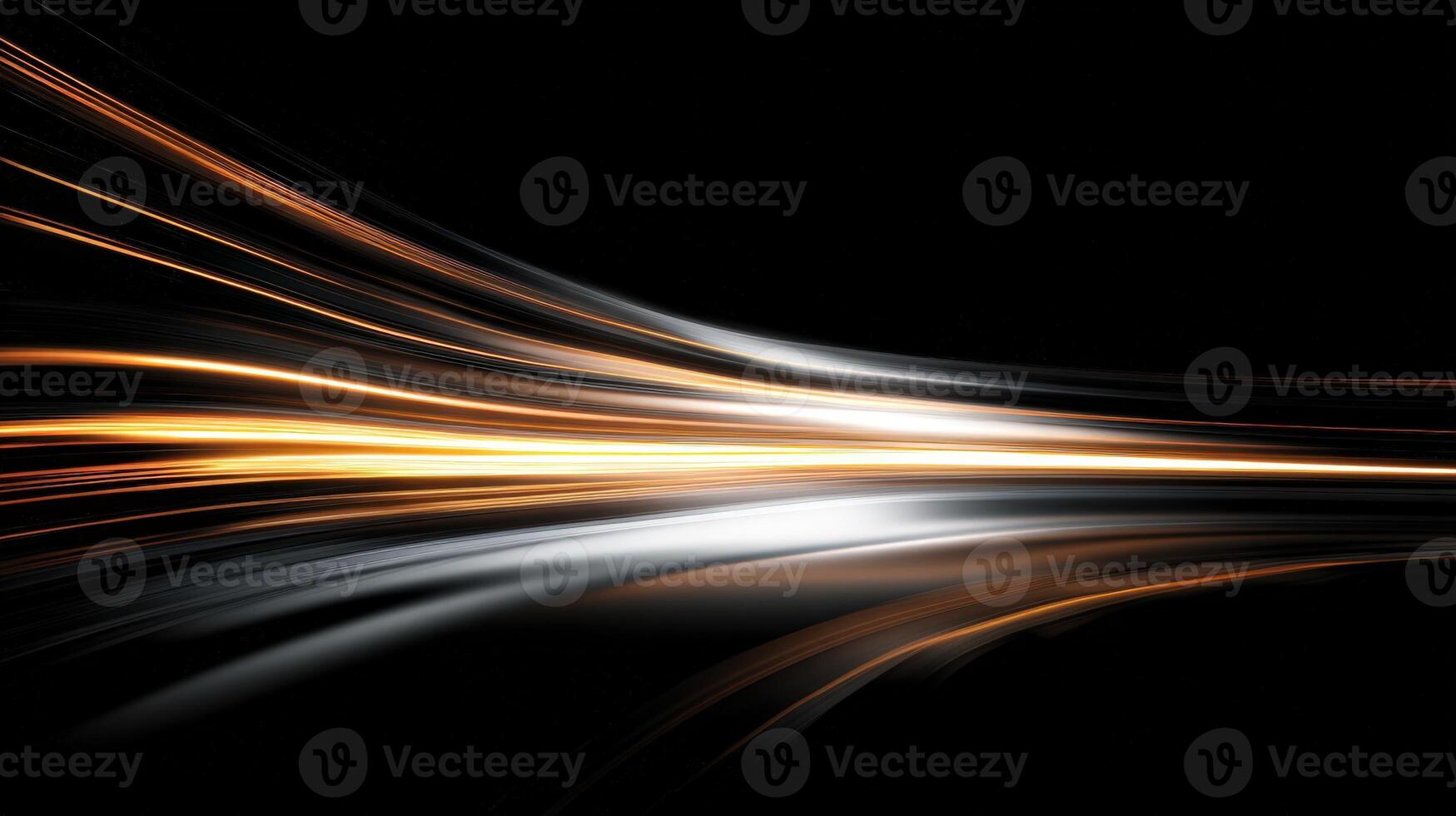 Dynamic Light Streaks on Black Background - Abstract Speed and Motion Concept photo