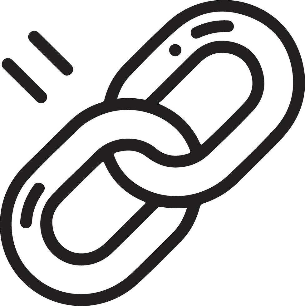 Simple icon of a broken chain link symbolizing connection or disconnection vector