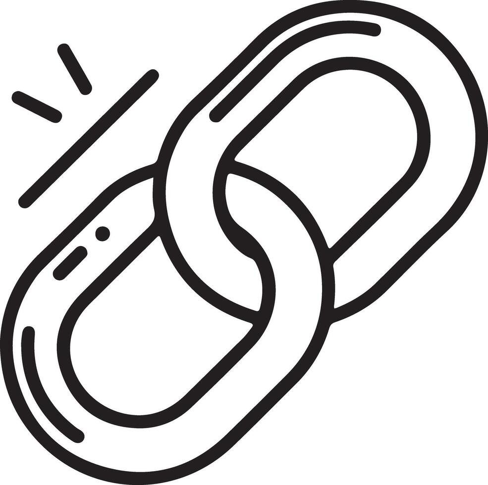 Broken chain link icon representing connection or disconnection vector