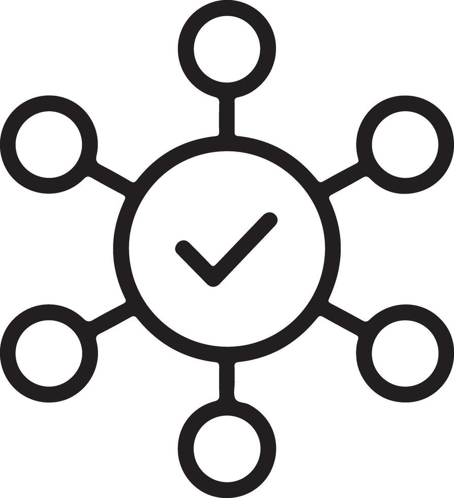 Centralized network connection with verified status icon vector
