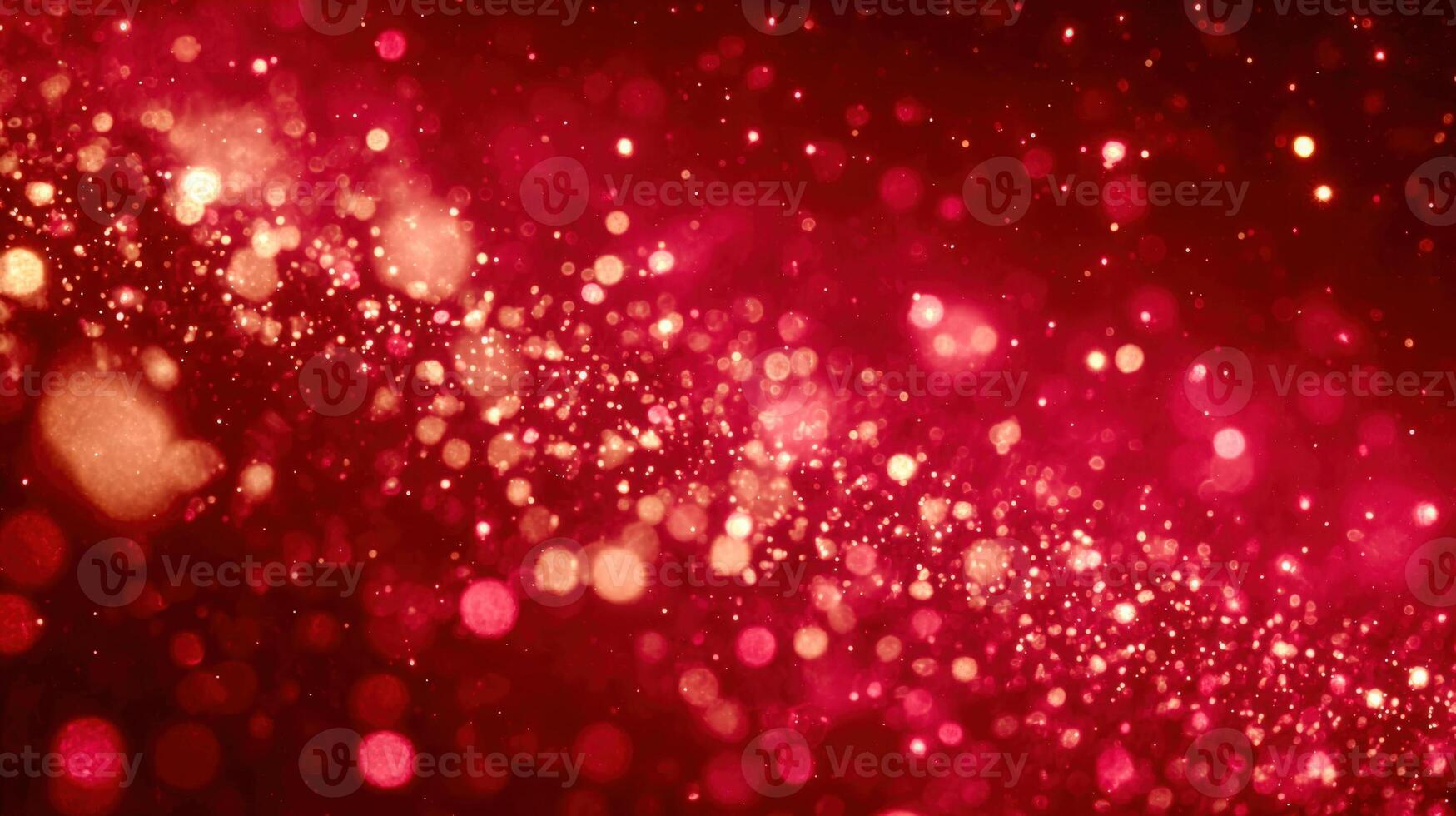 Abstract Red and Gold Glittering Particle Stream Background with Bokeh Effect for Festive Celebrations photo
