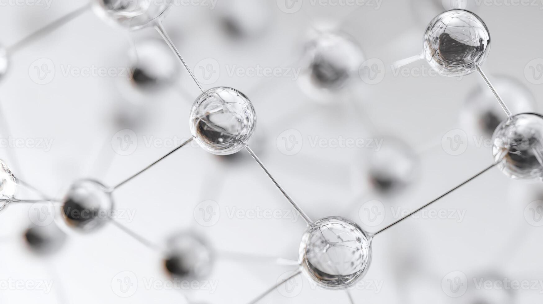 Abstract Molecule Structure with Spheres and Connections on a White Background, Symbolizing Science and Innovation photo