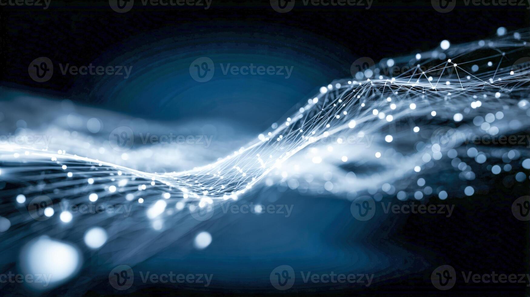 Abstract Wavy Plexus Network Background with Glowing Nodes, Representing Data Flow, Connectivity, and Future Technology photo