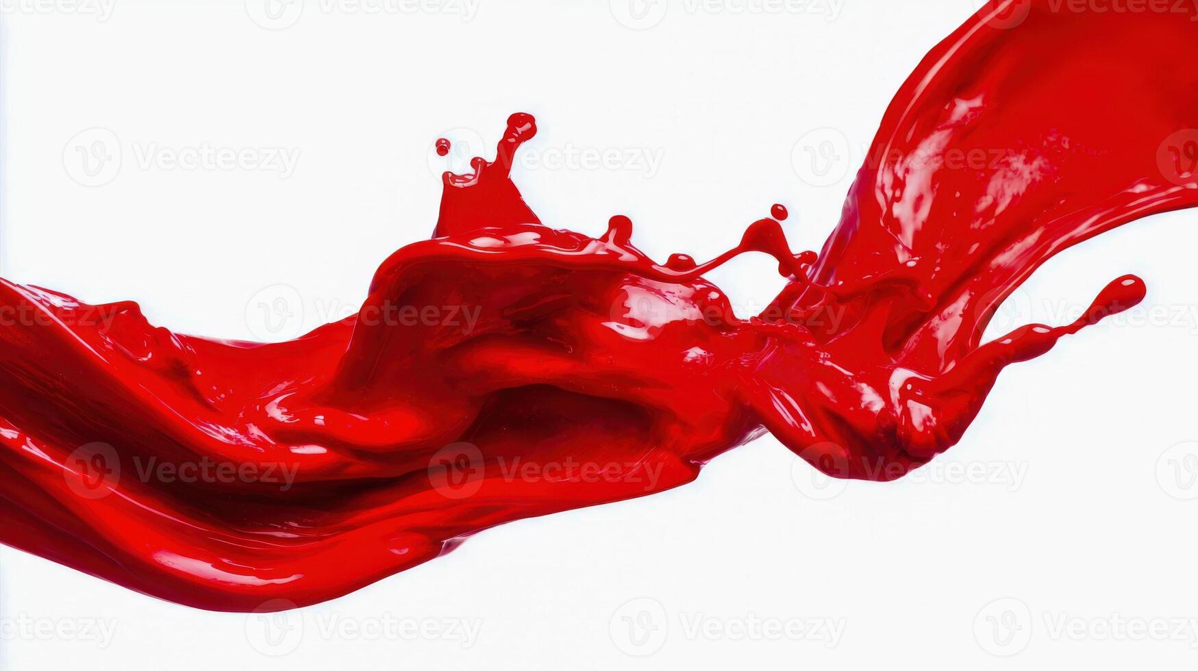 Dynamic Red Paint Splash Isolated on White Background, Artistic Expression, Liquid Motion, Abstract Design photo
