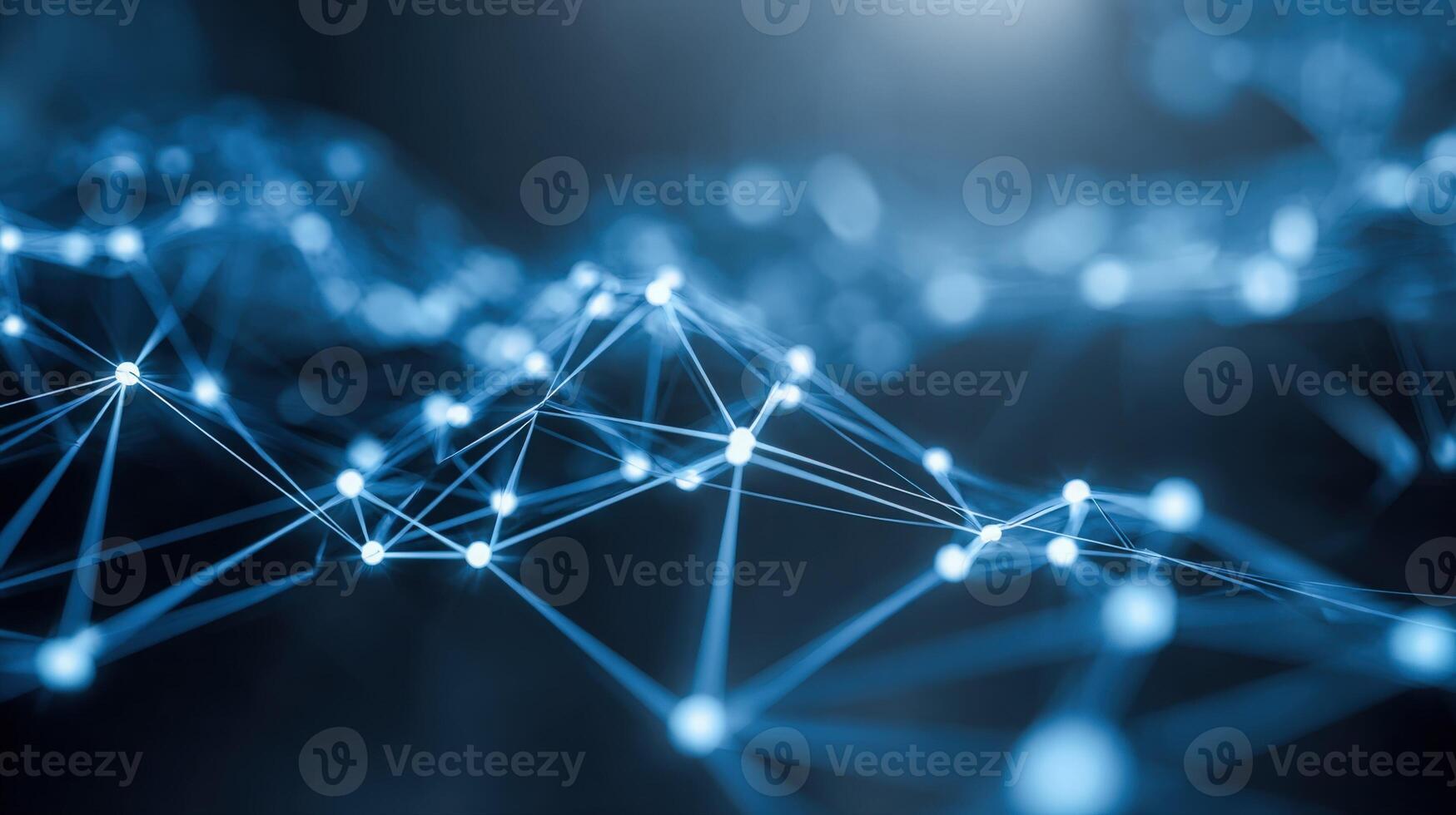 Abstract Network Connection Background with Blue Light, Representing Connectivity, Innovation, and Data Transmission photo