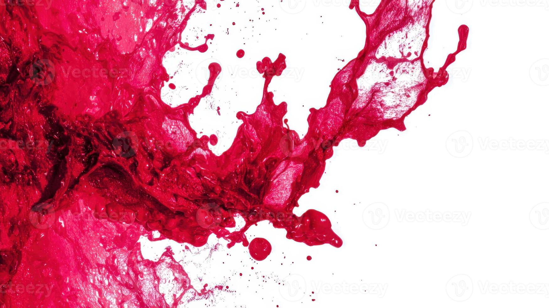 Dynamic Red Liquid Splash on White Background Abstract Motion, Fluid Dynamics, Berry Juice Concept photo