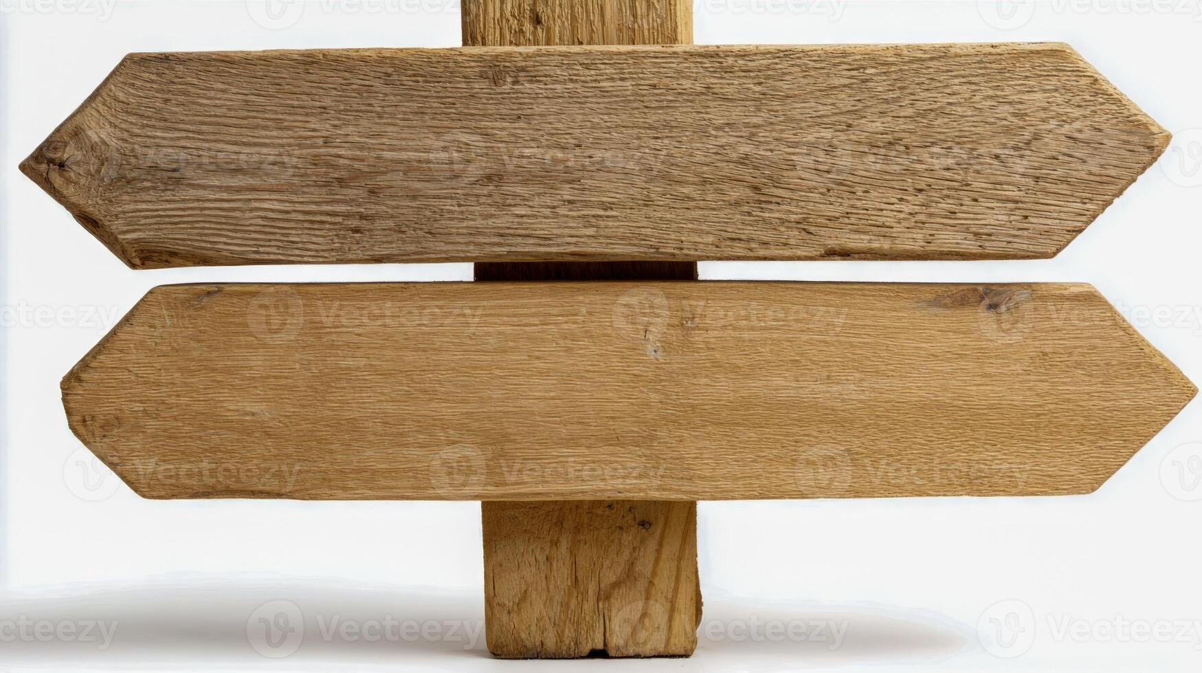 Directional Wooden Signpost with Two Blank Arrows for Custom Messaging and Navigation, Outdoor Signage photo