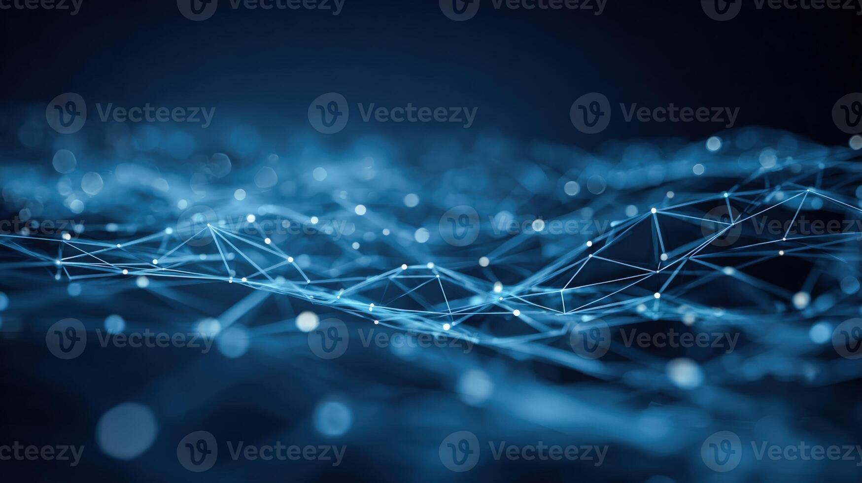 Abstract Technology Network with Blue Plexus Connections and Data Nodes for Digital Backgrounds photo