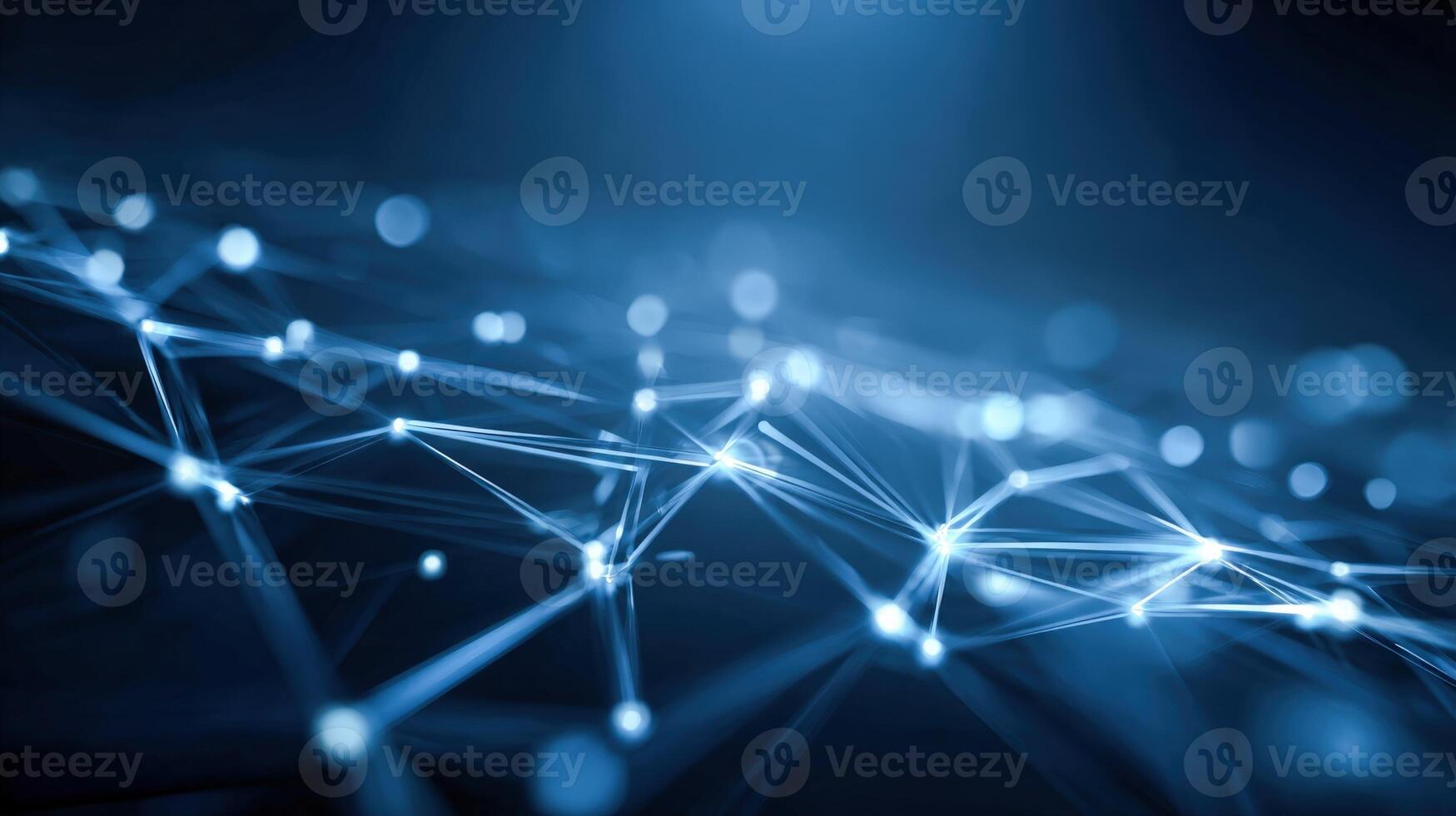 Abstract Network Connection Structure With Glowing Nodes and Lines, Representing Data Transmission and Digital Technology photo