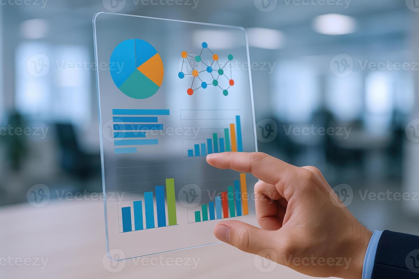 Interactive Data Visualization on Transparent Tablet Display for Business Analytics and Decision Making photo